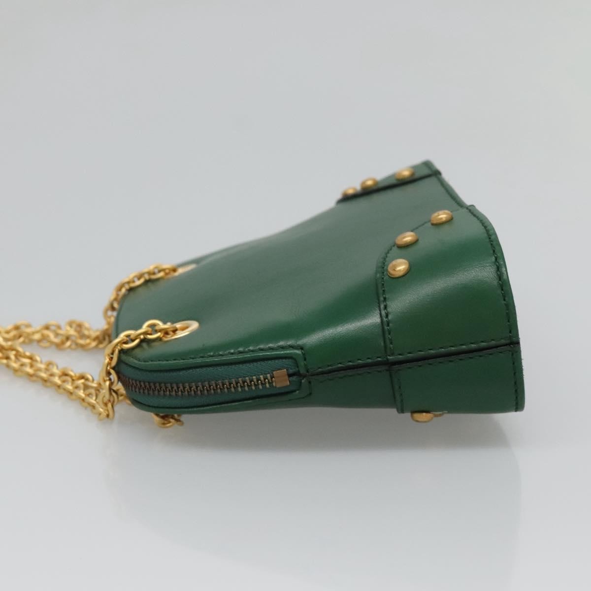 Celine Chain Vertical Quilted Lambskin Green Leather Shoulder Bag Bag (Pre-Owned)