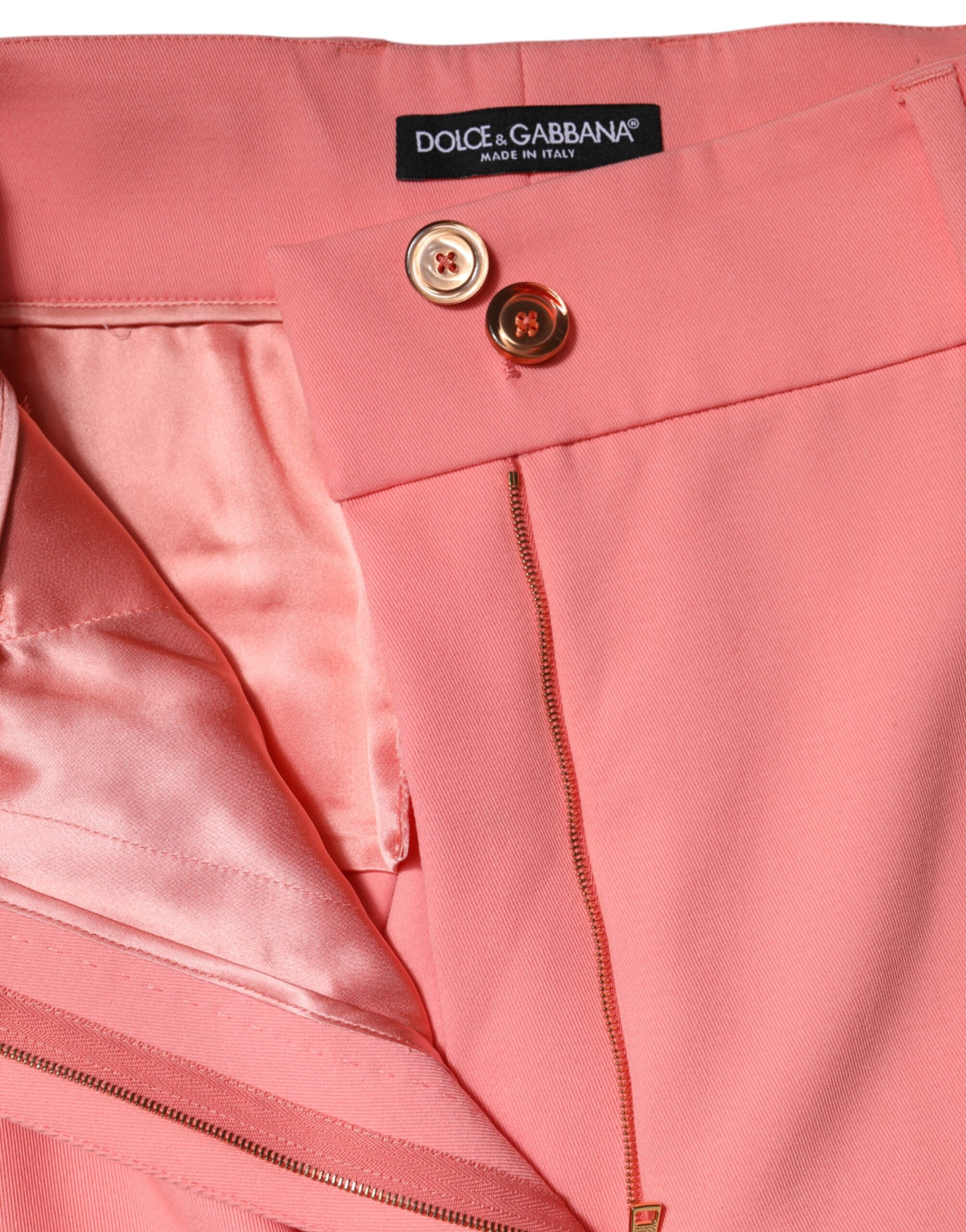 Dolce & Gabbana Pink High Waist Dress Tapered Women's Pants