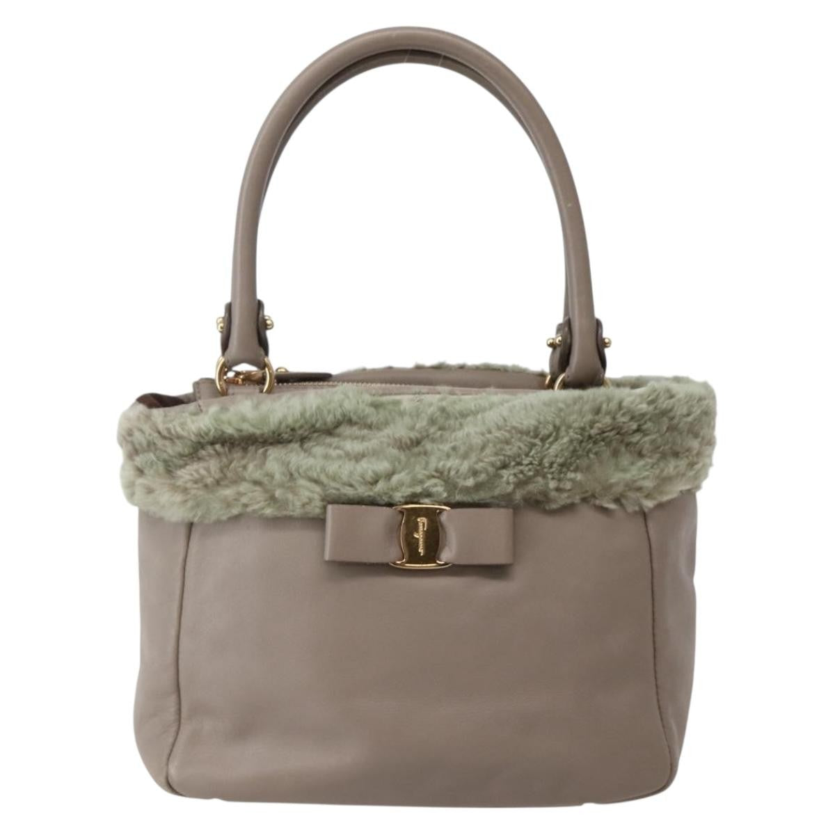 Salvatore Ferragamo Vala Leather Beige Leather Bag (Pre-Owned)