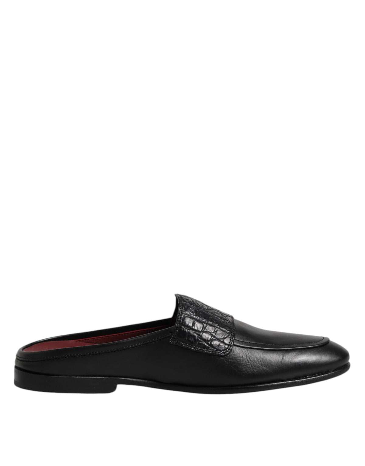 Dolce & Gabbana Black Calfskin Leather Slip On Loafers Men