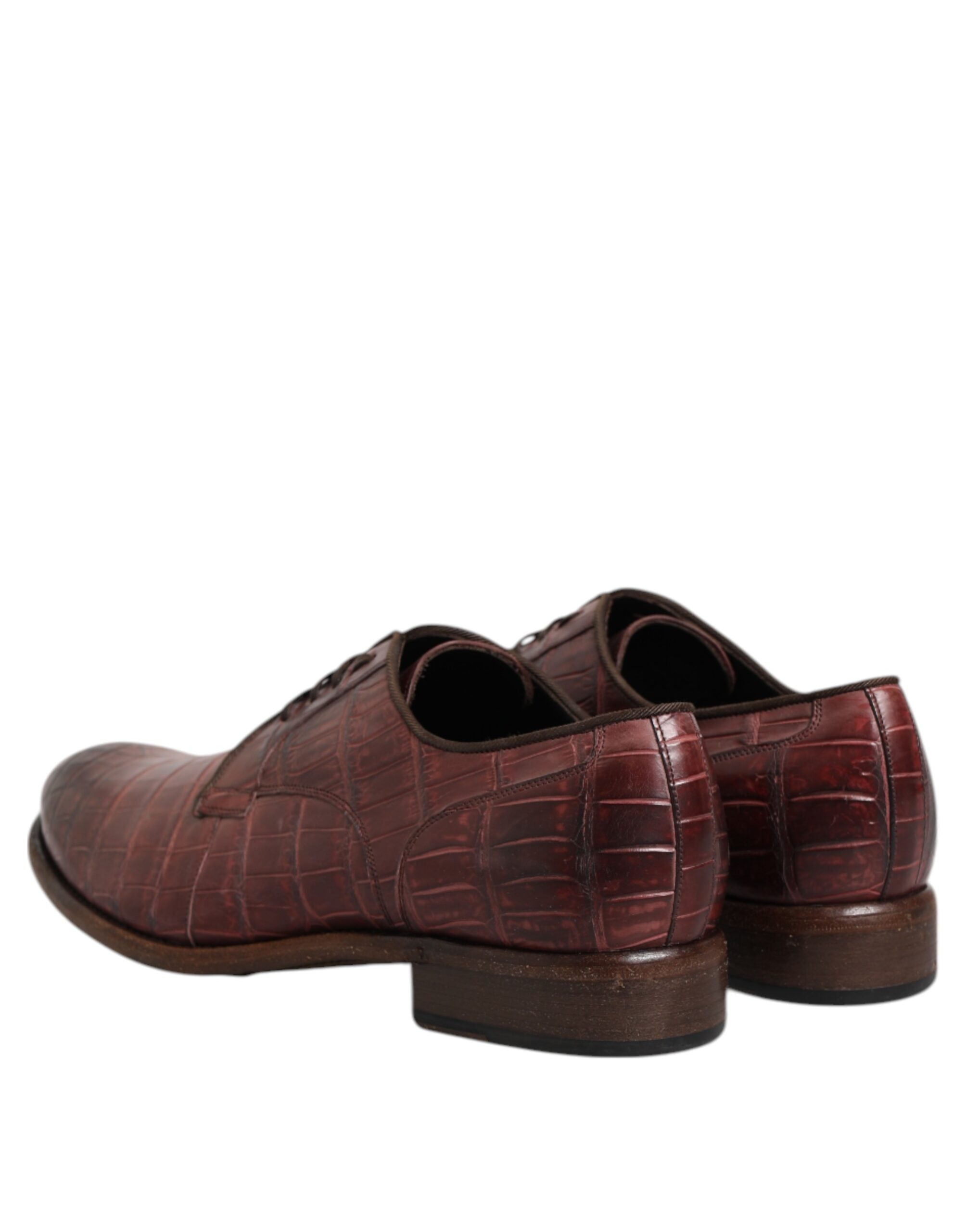 Dolce & Gabbana Burgundy Leather Lace Up Derby Dress Men's Shoes
