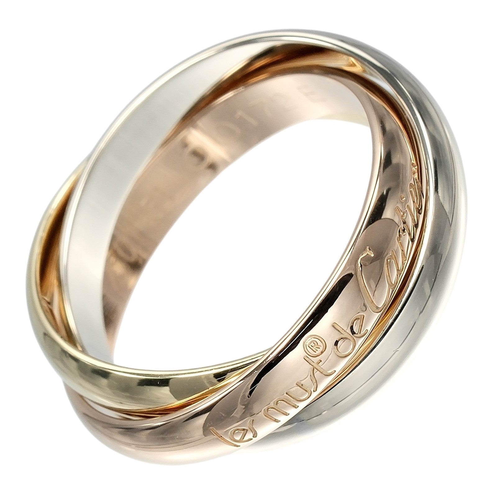 Cartier Trinity 18K Tricolor Gold Gold Yellow_Gold Ring Jewelry (Pre-Owned)