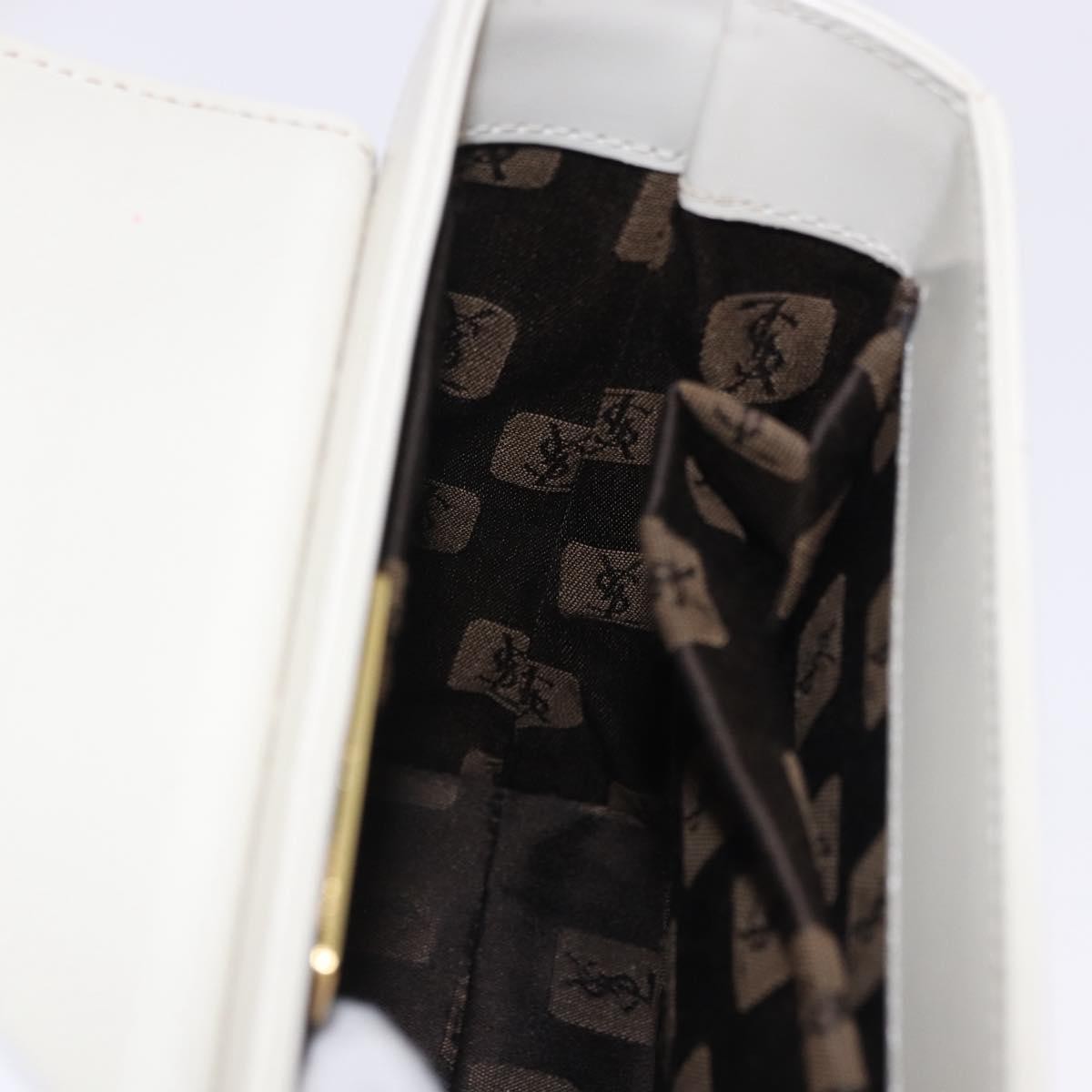 Saint Laurent Vintage Leather Ecru Leather Shoulder Bag Bag (Pre-Owned)