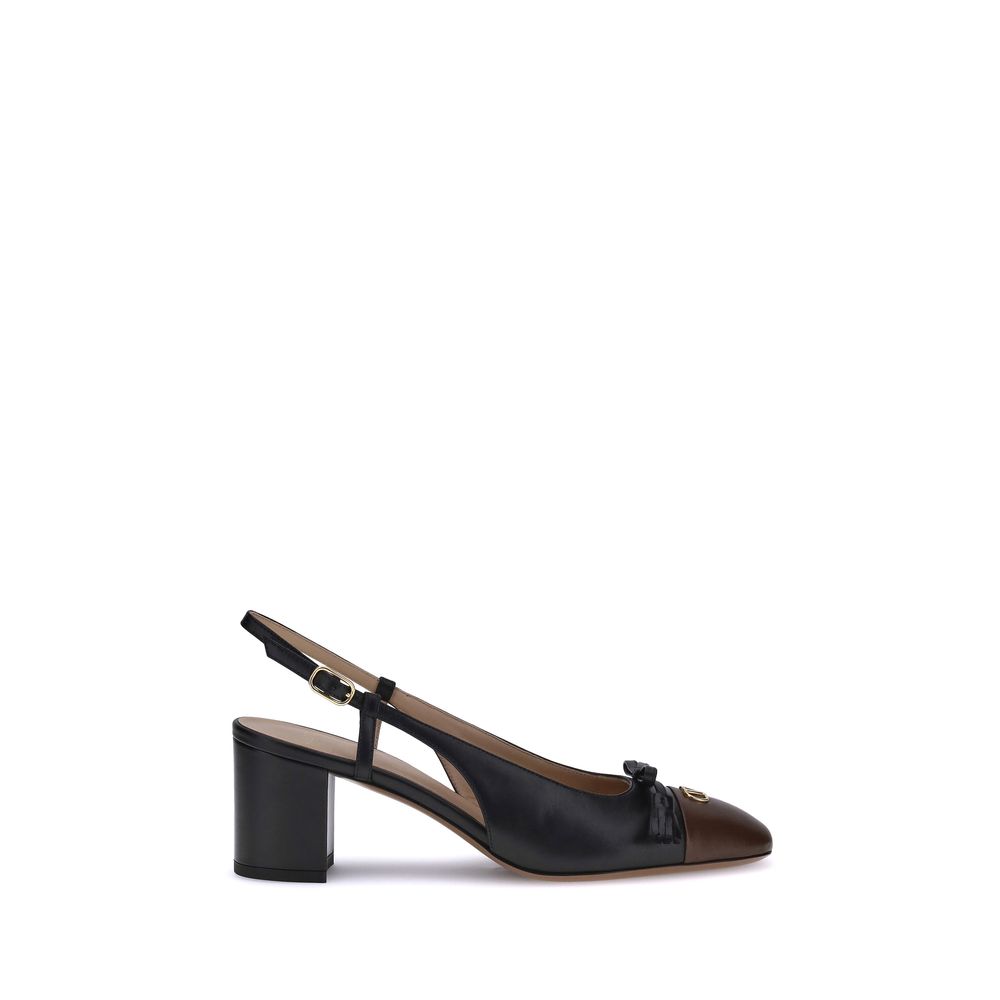 Valentino Garavani Black Goatskin Mid Heel Women's Pumps