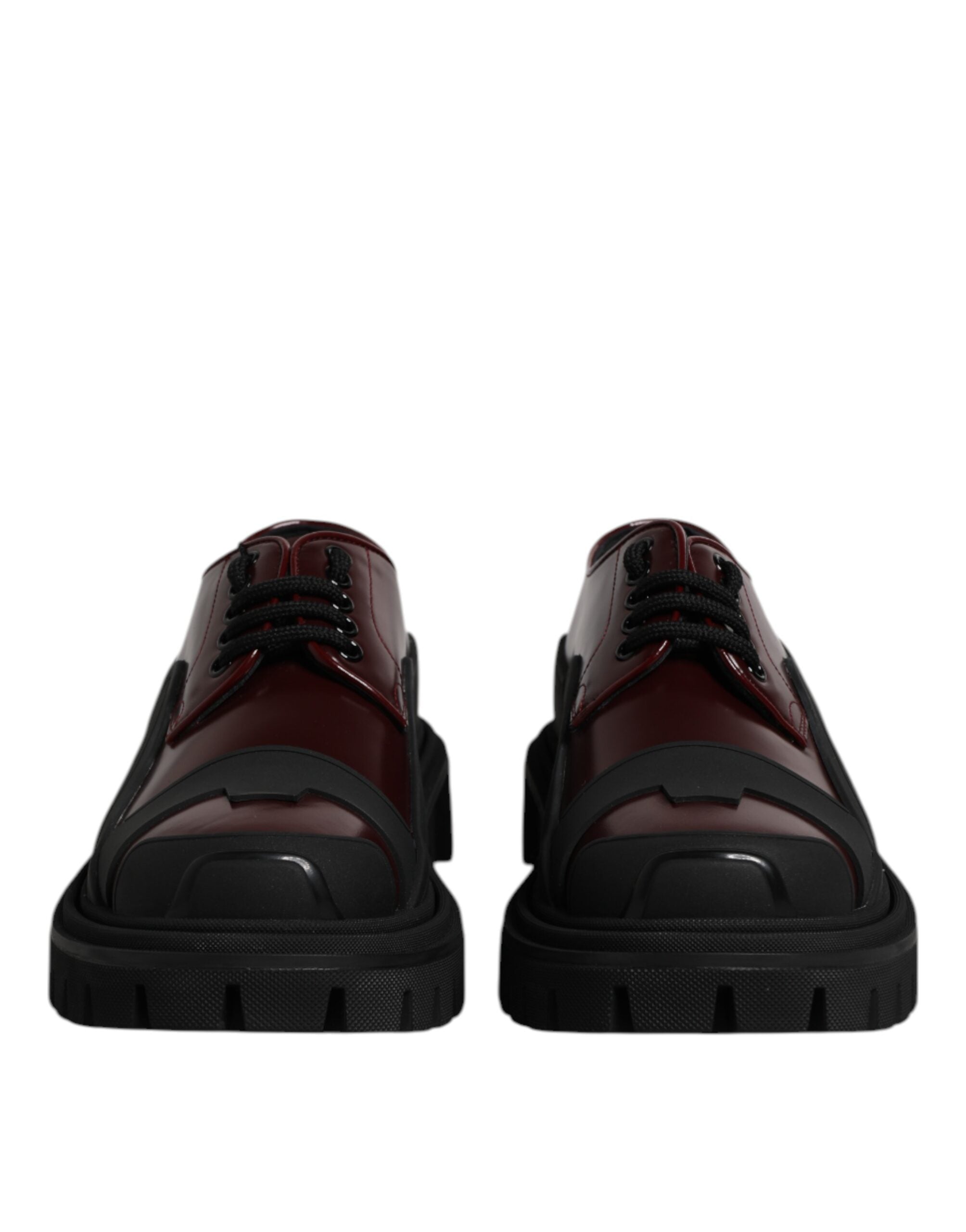 Dolce & Gabbana Red Leather Lace Up Trekking Dress Men's Shoes