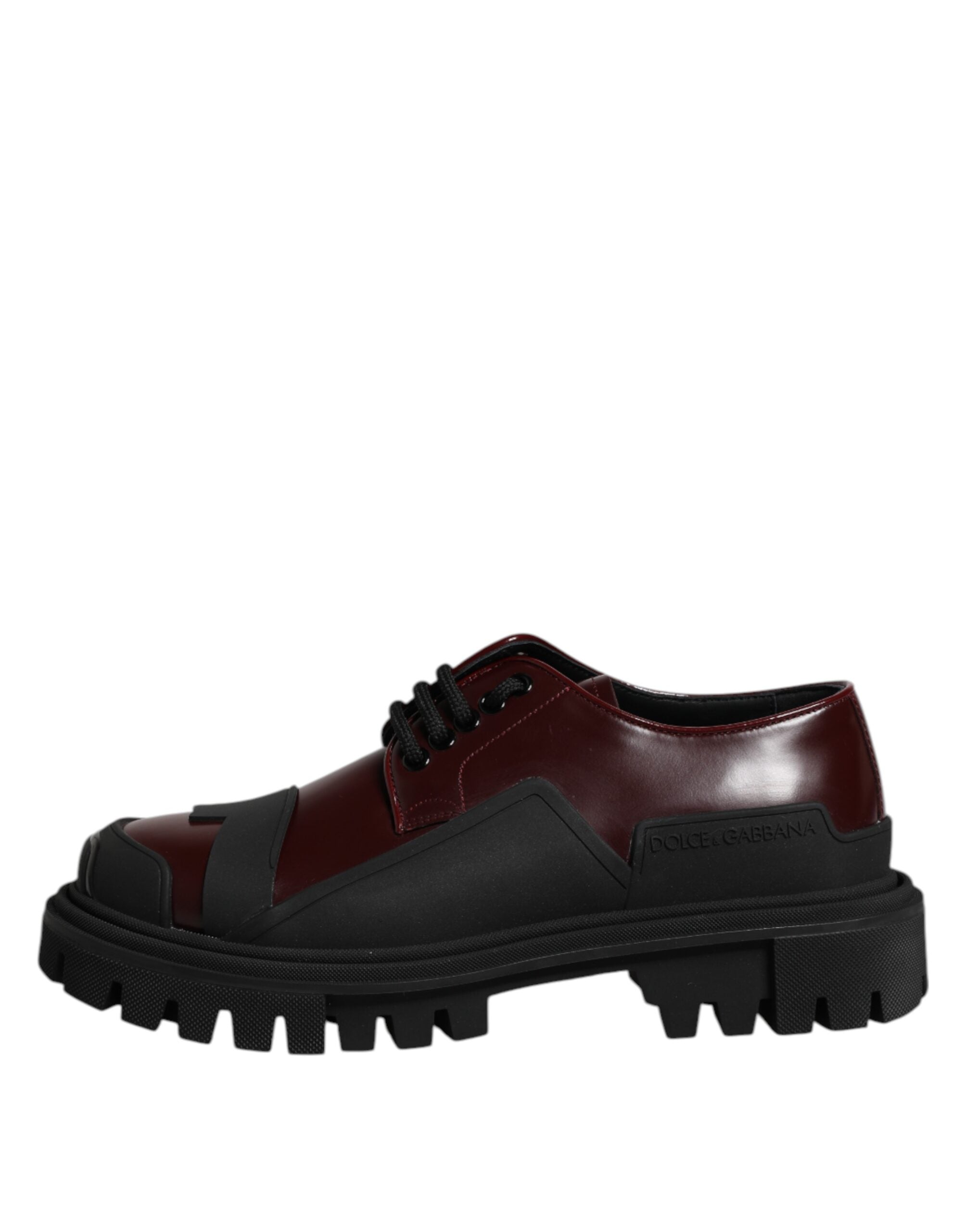 Dolce & Gabbana Red Leather Lace Up Trekking Dress Men's Shoes