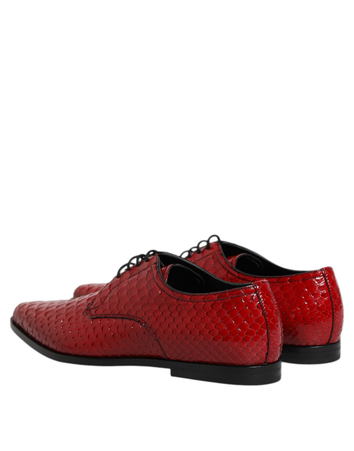 Dolce & Gabbana Red Exotic Leather Lace Up Dress Derby Men's Shoes