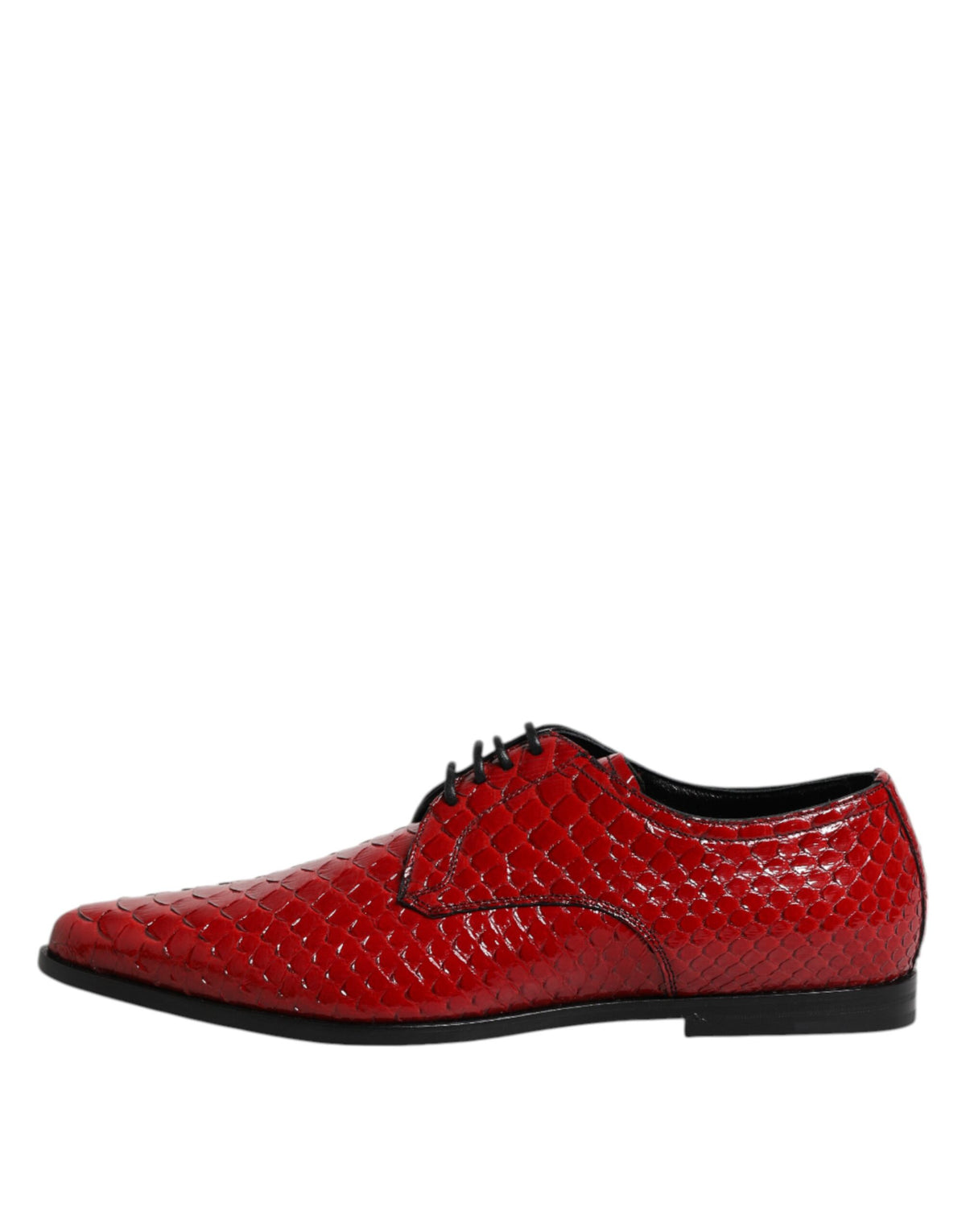 Dolce & Gabbana Red Exotic Leather Lace Up Dress Derby Men's Shoes