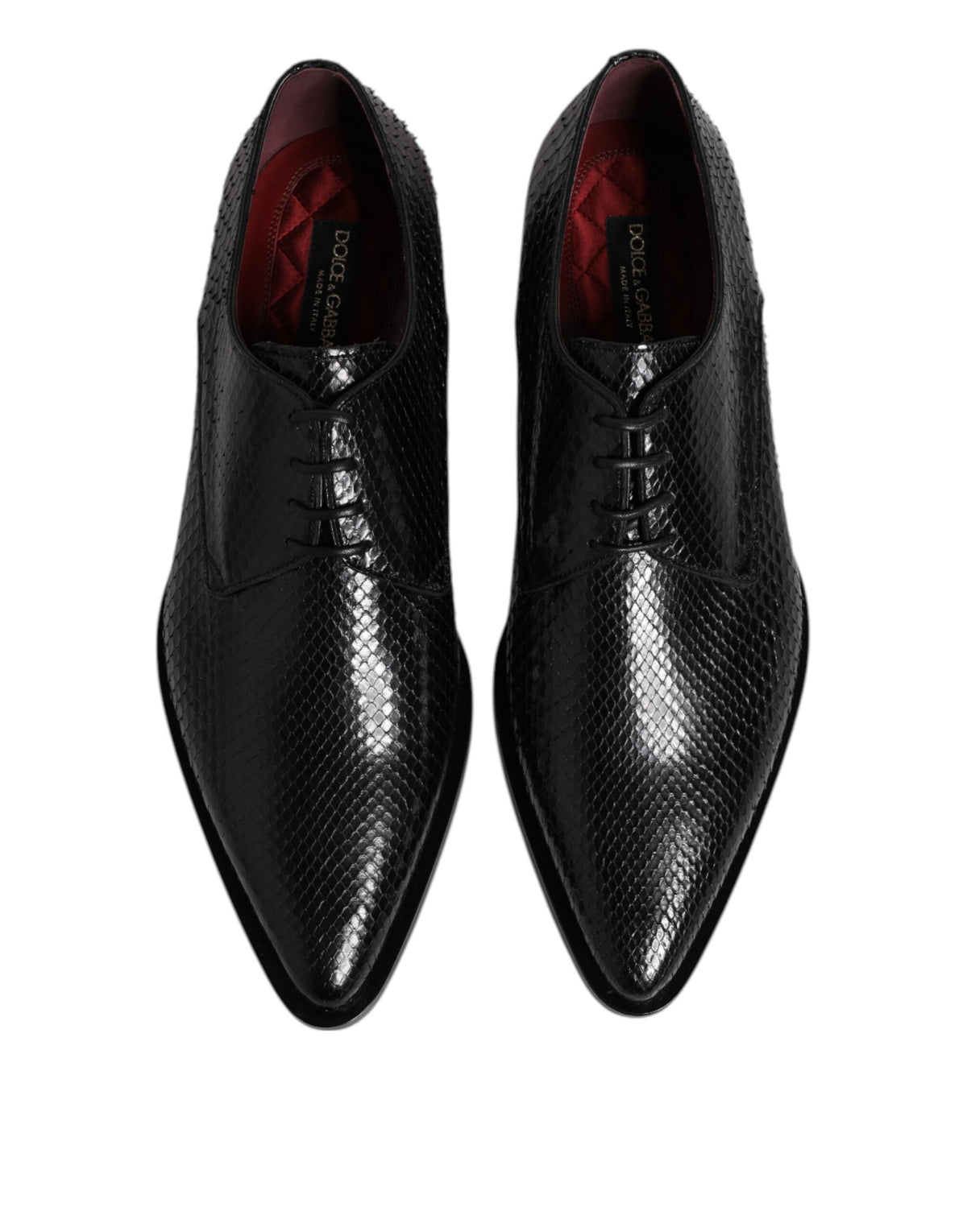 Dolce & Gabbana Black Leather Lace Up Dress Men Derby Men's Shoes