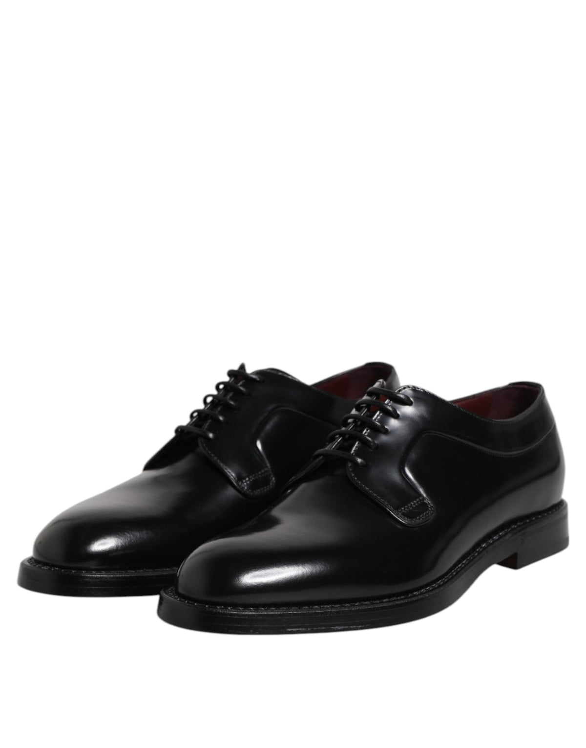 Dolce & Gabbana Black Calf Leather Lace Up Dress Derby Men's Shoes