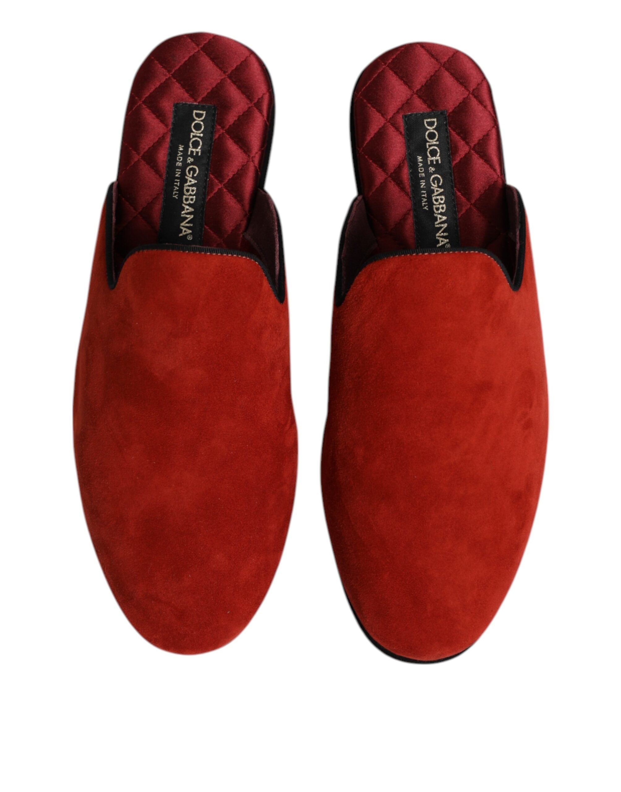 Dolce & Gabbana Orange Suede Slides Flat Slipper Men's Shoes
