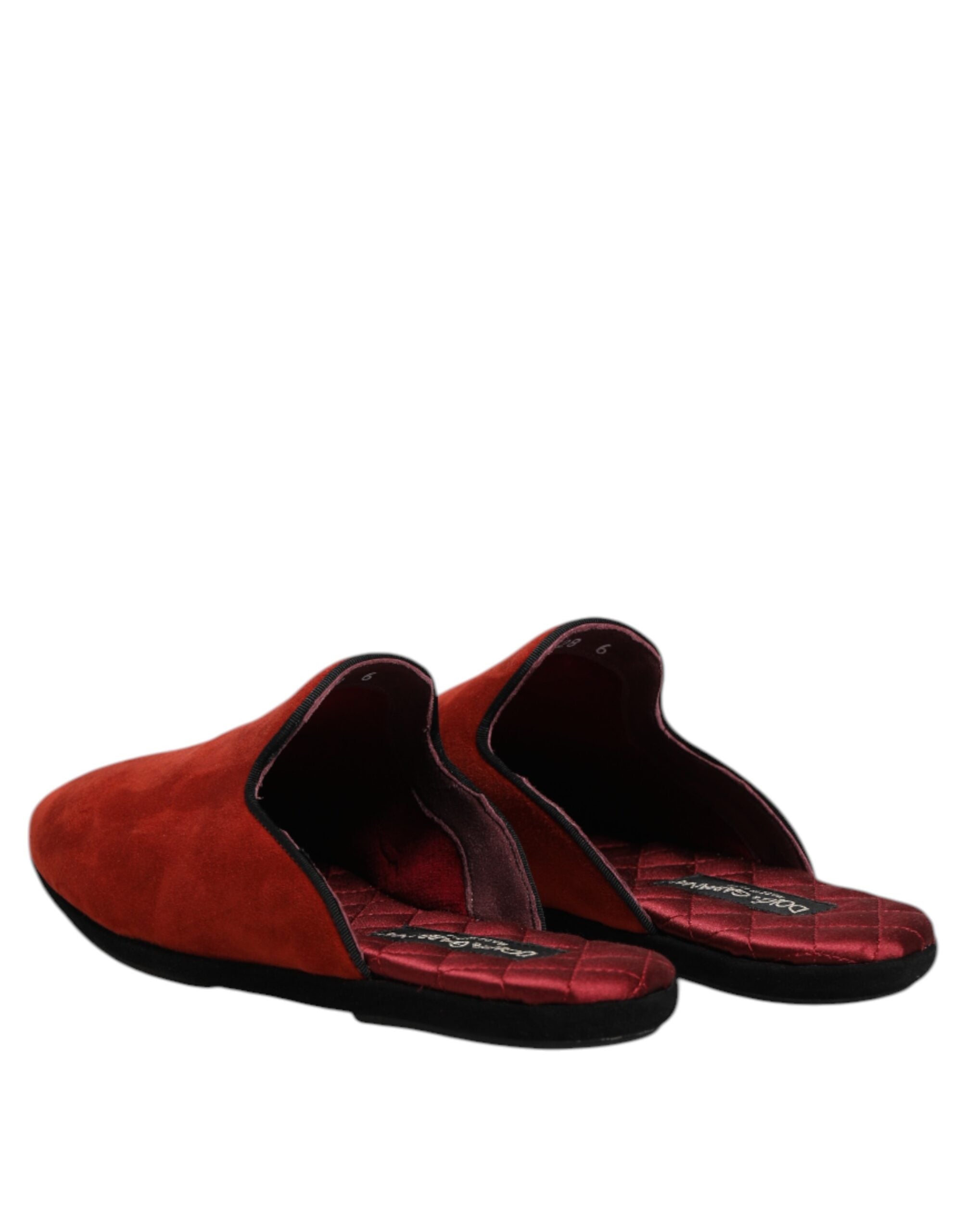 Dolce & Gabbana Orange Suede Slides Flat Slipper Men's Shoes
