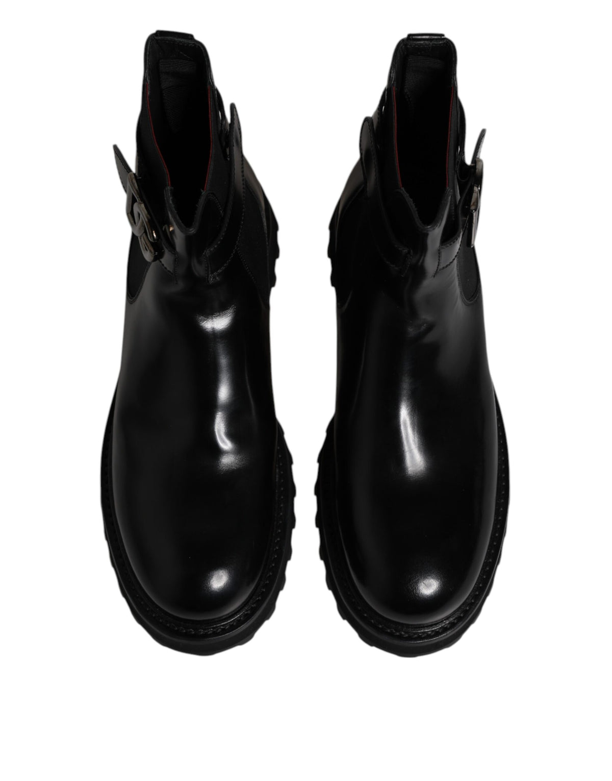 Dolce & Gabbana Black Belted DG Logo Men Chelsea Boots Men's Shoes