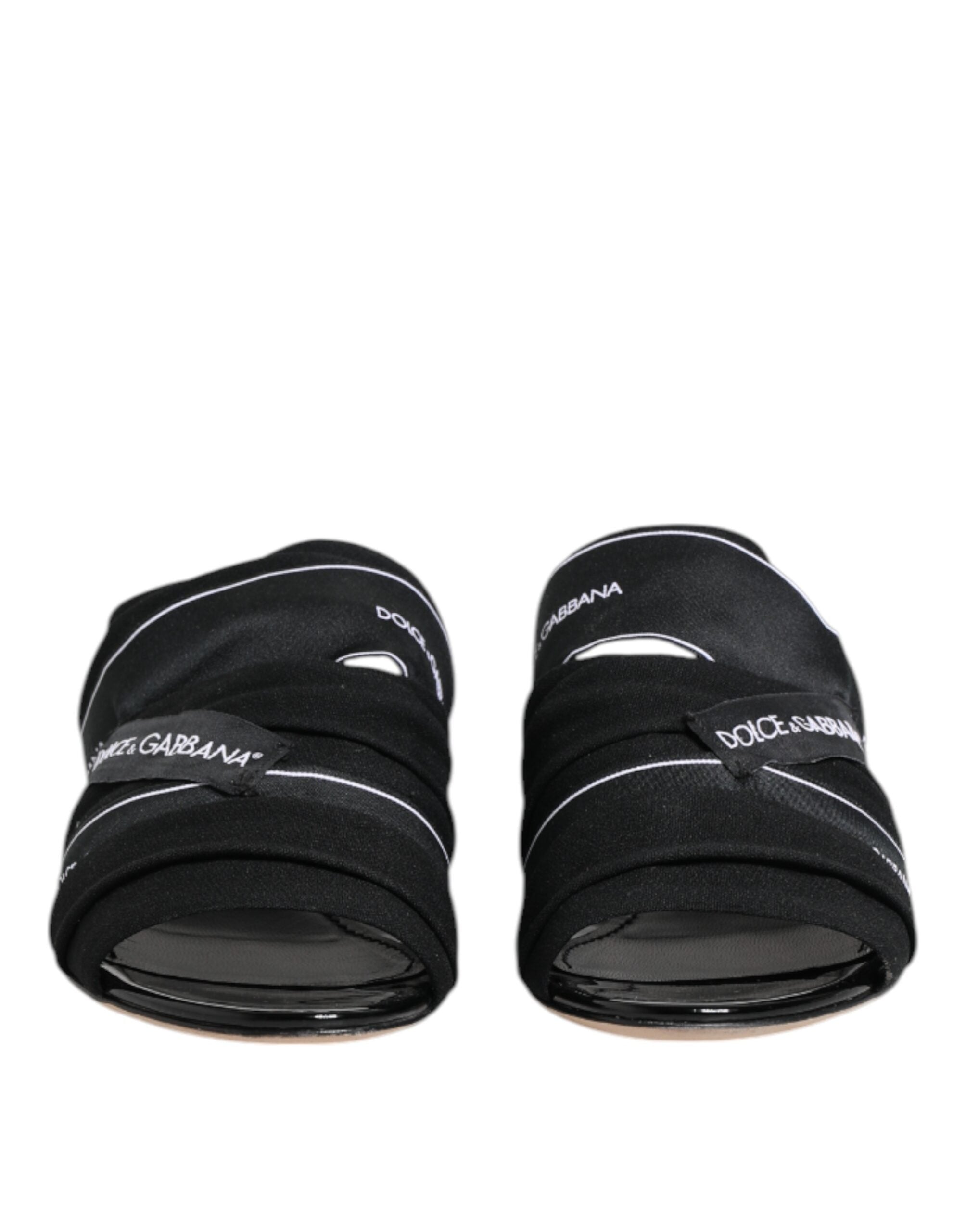 Dolce & Gabbana Black Slides Slip On Sandals Women's Shoes (Pre-Owned)