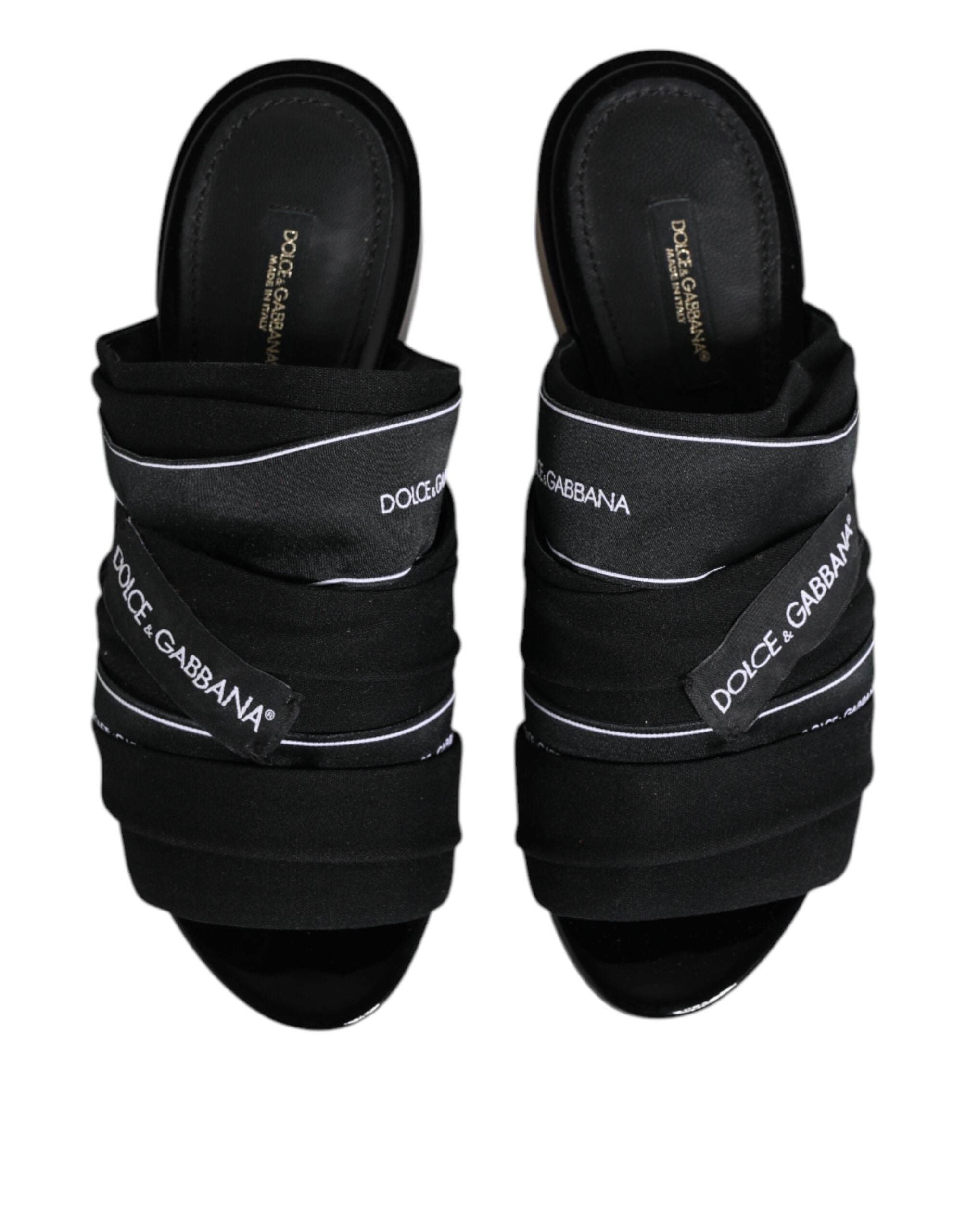 Dolce & Gabbana Black Slides Slip On Sandals Women's Shoes (Pre-Owned)