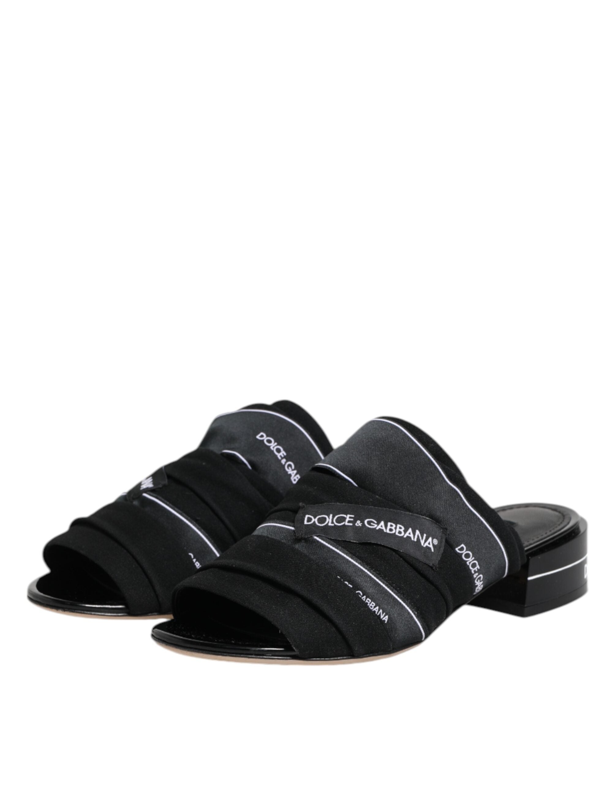 Dolce & Gabbana Black Slides Slip On Sandals Women's Shoes (Pre-Owned)