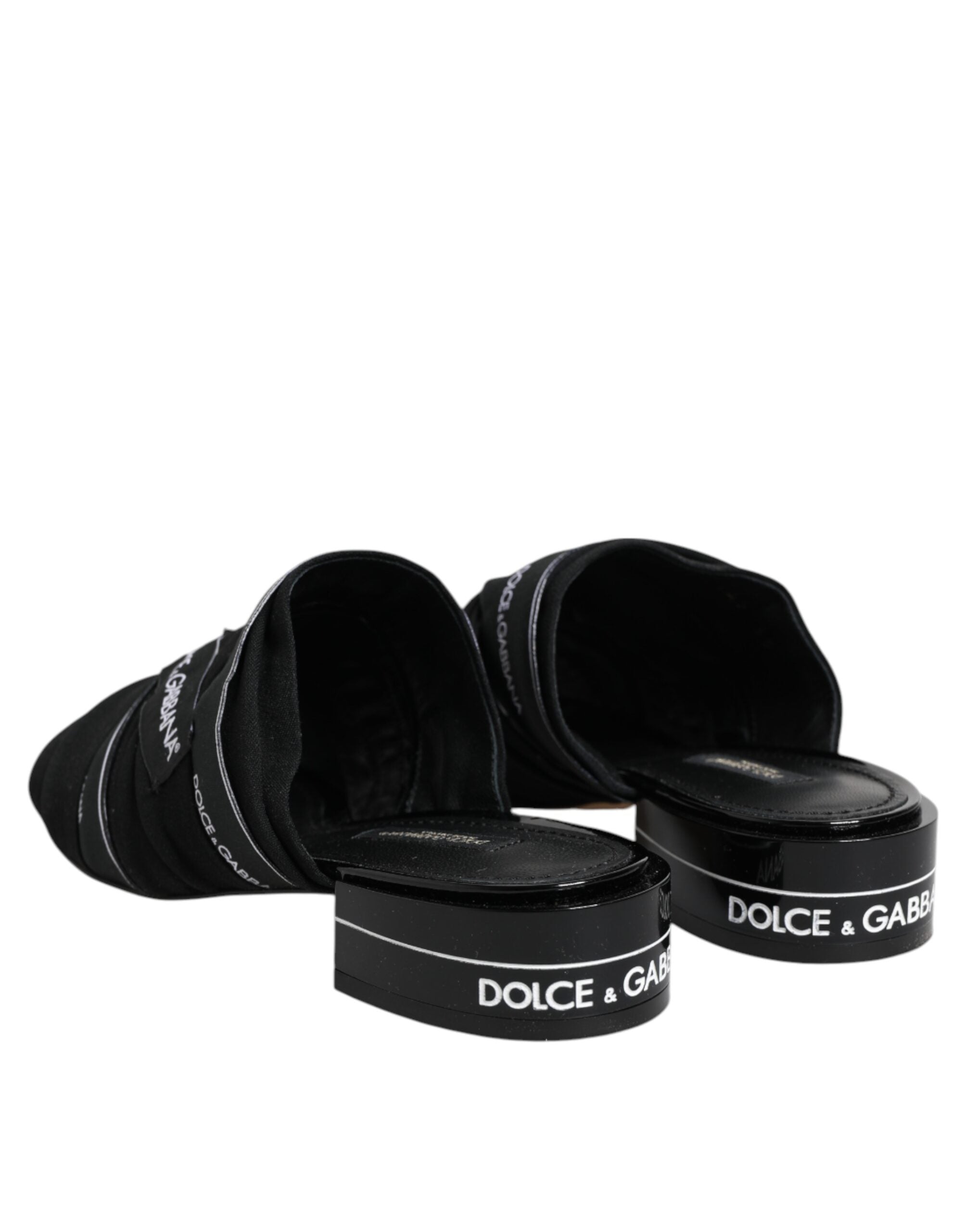 Dolce & Gabbana Black Slides Slip On Sandals Women's Shoes (Pre-Owned)