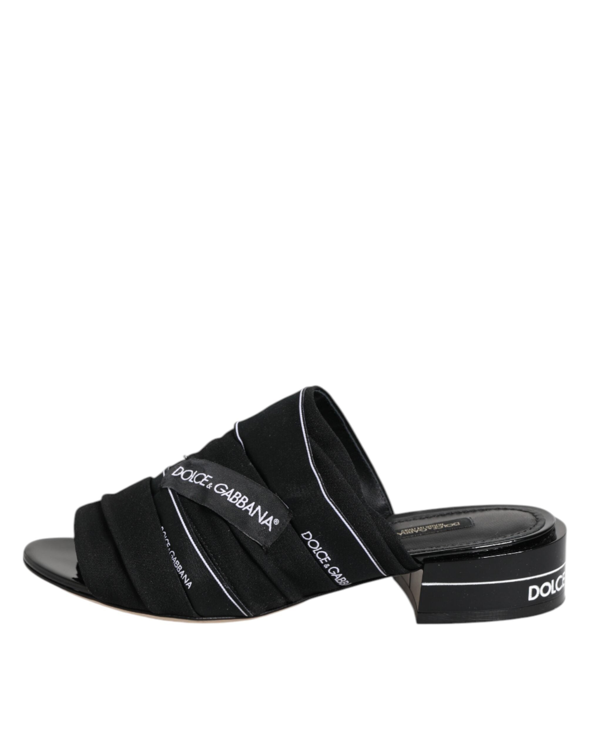 Dolce & Gabbana Black Slides Slip On Sandals Women's Shoes (Pre-Owned)