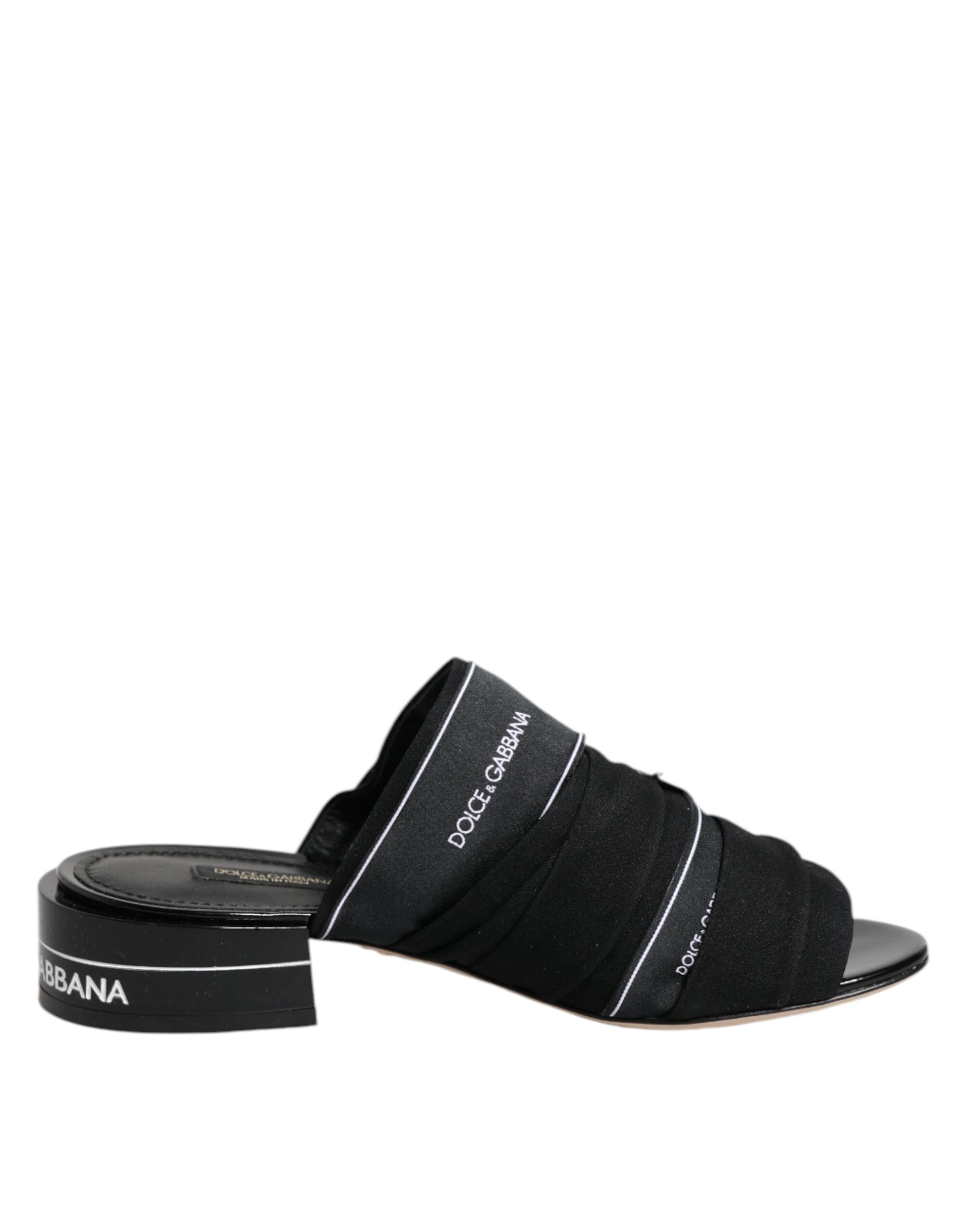 Dolce & Gabbana Black Slides Slip On Sandals Women's Shoes (Pre-Owned)