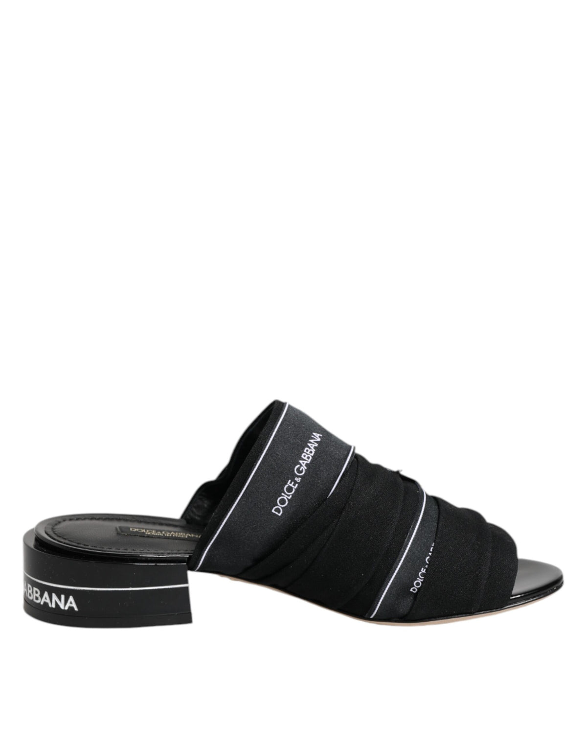 D&G Black Slide Sandals Dolce & Gabbana Black Slides Slip On Sandals Women main image 4