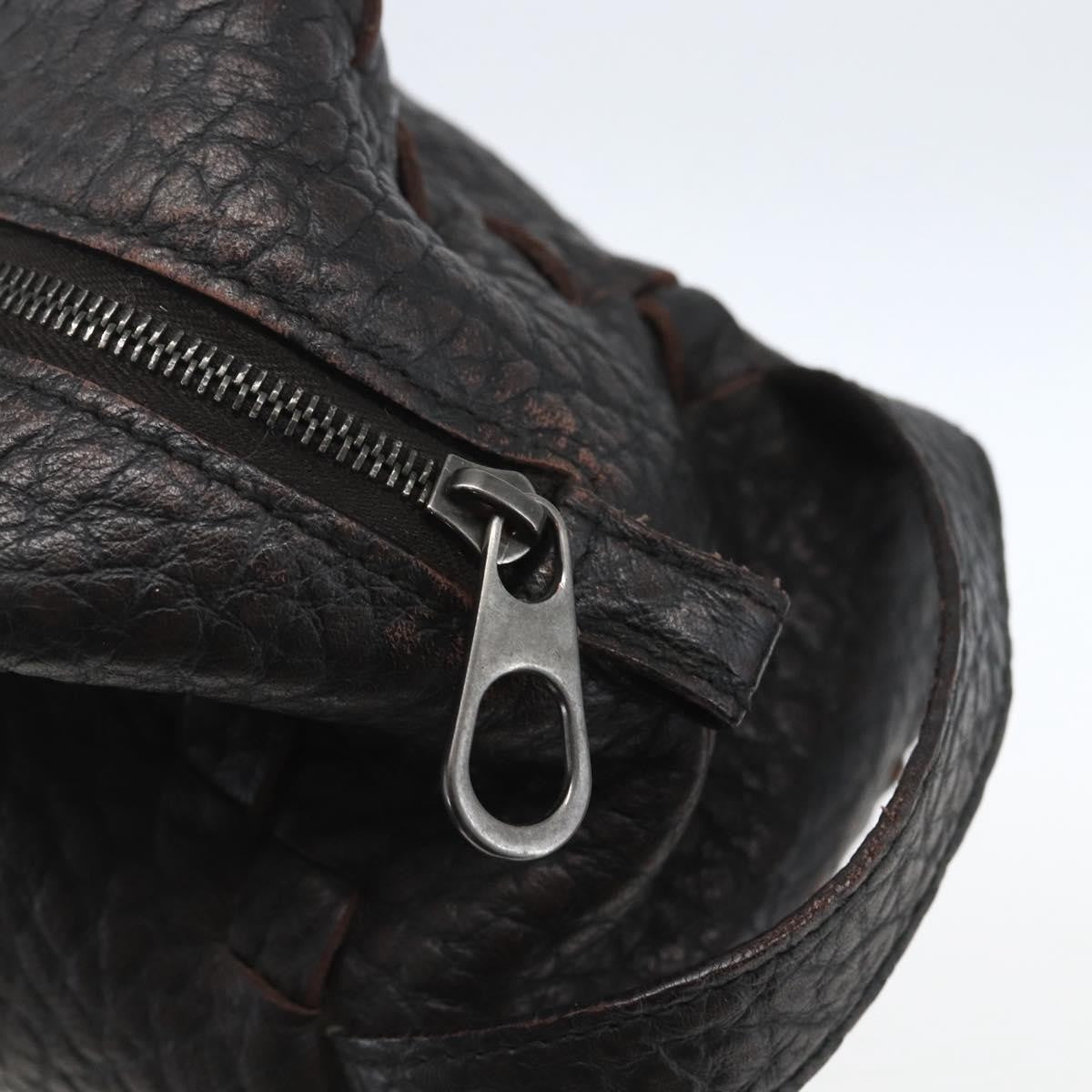 Bottega Veneta Zip Clutch Leather Brown Leather Clutche & Pouche Bag (Pre-Owned)