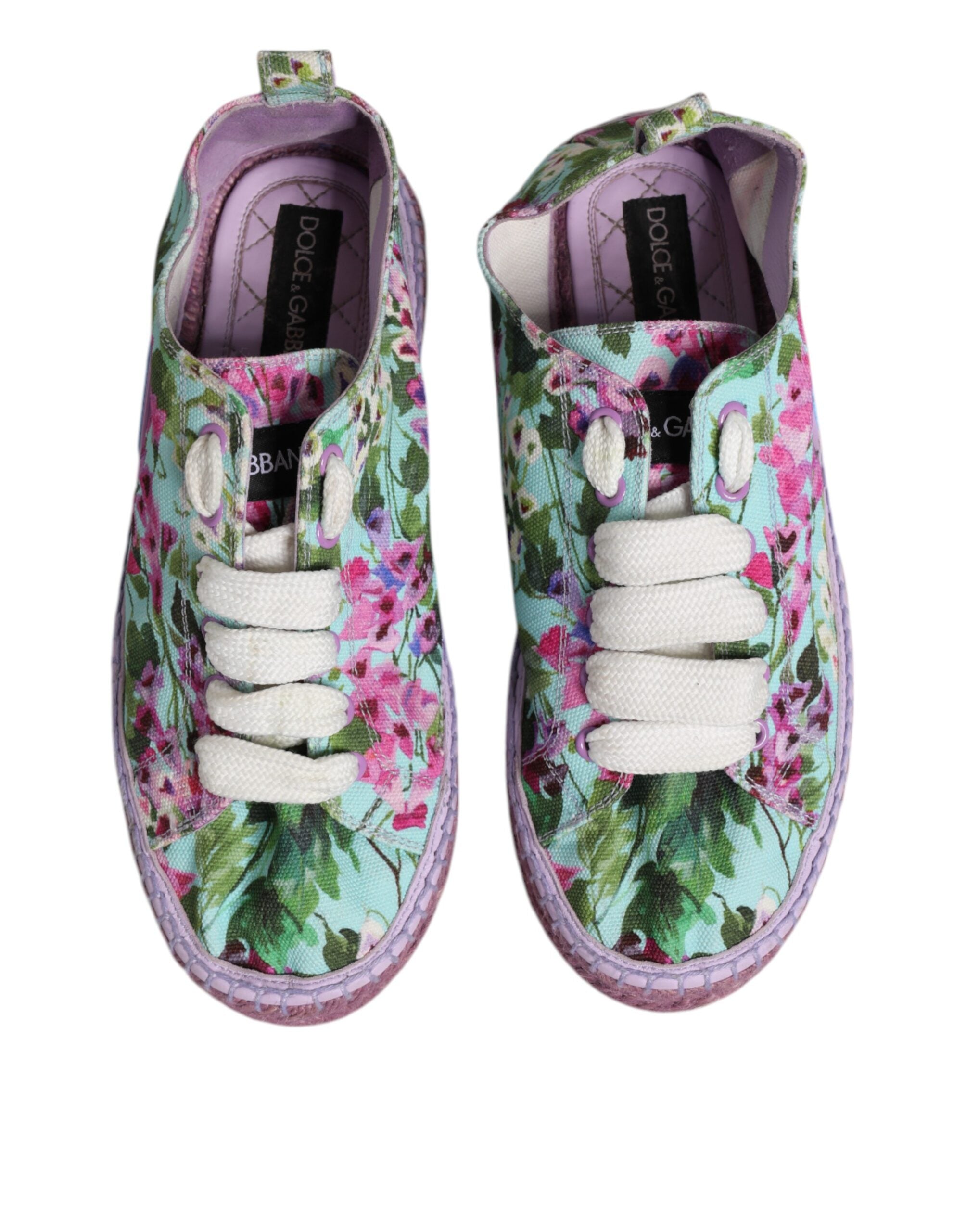 Dolce & Gabbana Multicolor Canvas Espadrilles Sneakers Women's Shoes (Pre-Owned)