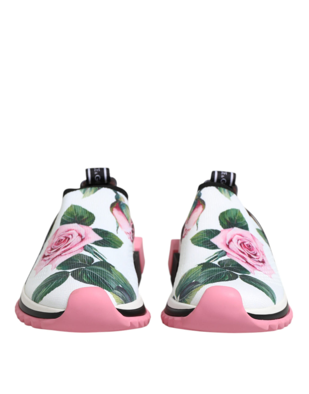 Dolce & Gabbana White Rose Print Sorrento Sneakers Women's Shoes (Pre-Owned)