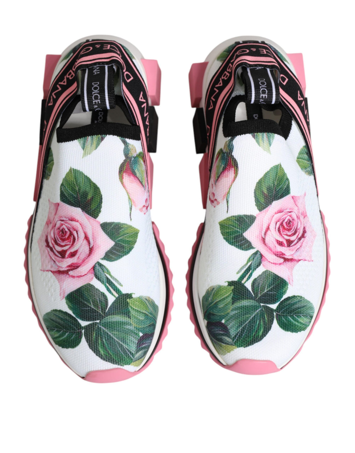 Dolce & Gabbana White Rose Print Sorrento Sneakers Women's Shoes (Pre-Owned)