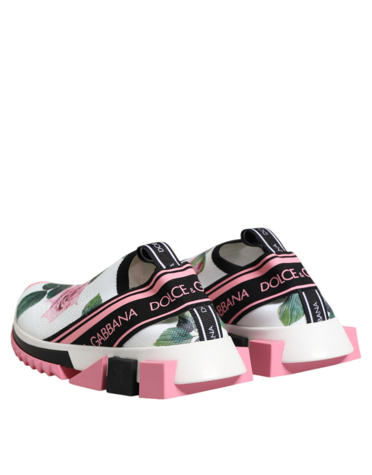 Dolce & Gabbana White Rose Print Sorrento Sneakers Women's Shoes (Pre-Owned)