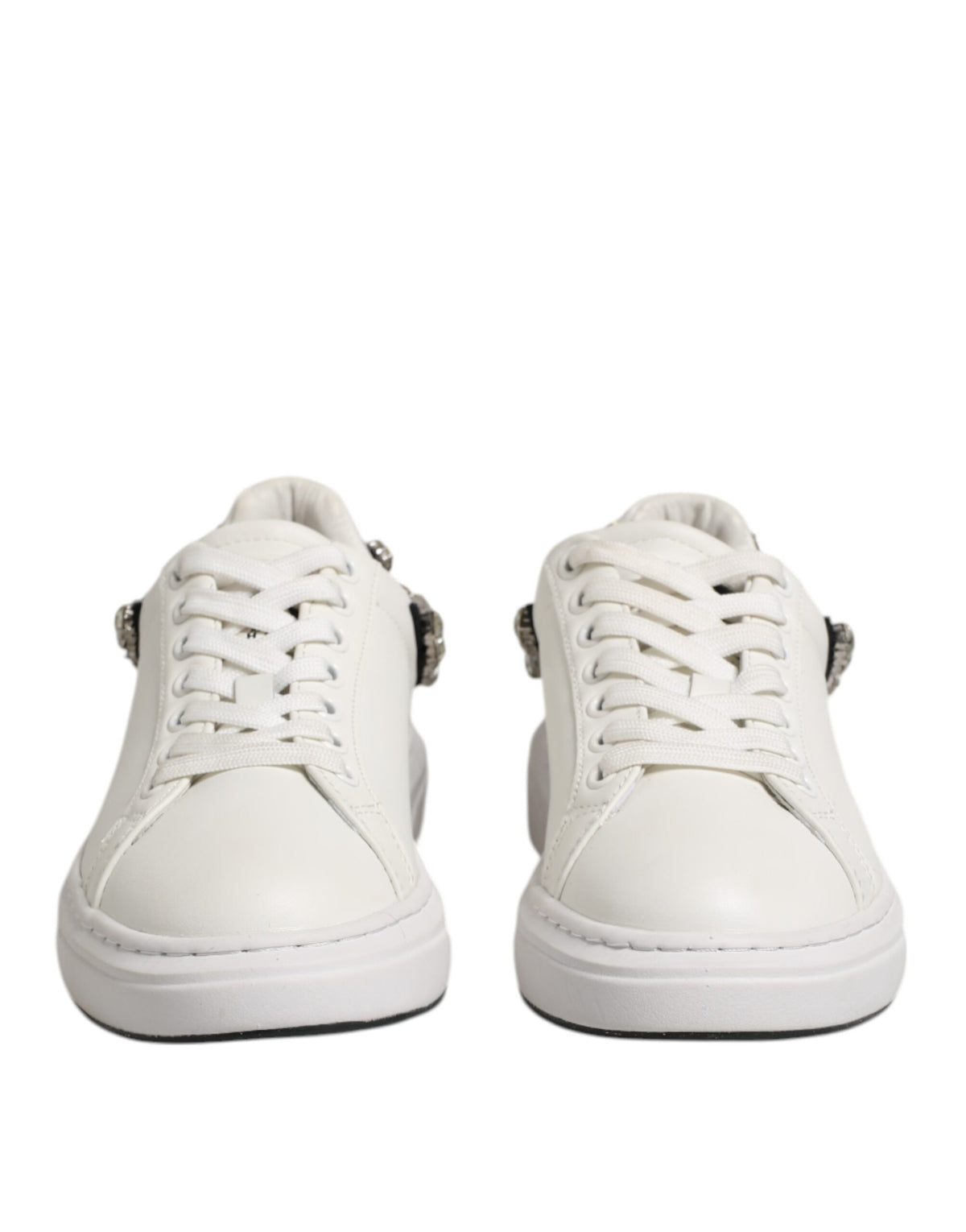 John Richmond White Rhinestone Embellished Sneakers Women's Shoes (Pre-Owned)