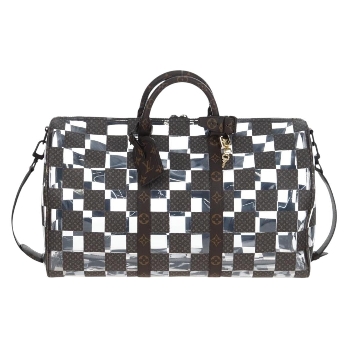 Louis Vuitton Keepall Bandouliere Monogram Chess Coated Canvas And Pvc Brown Canvas Travel Bag Bag (Pre-Owned)