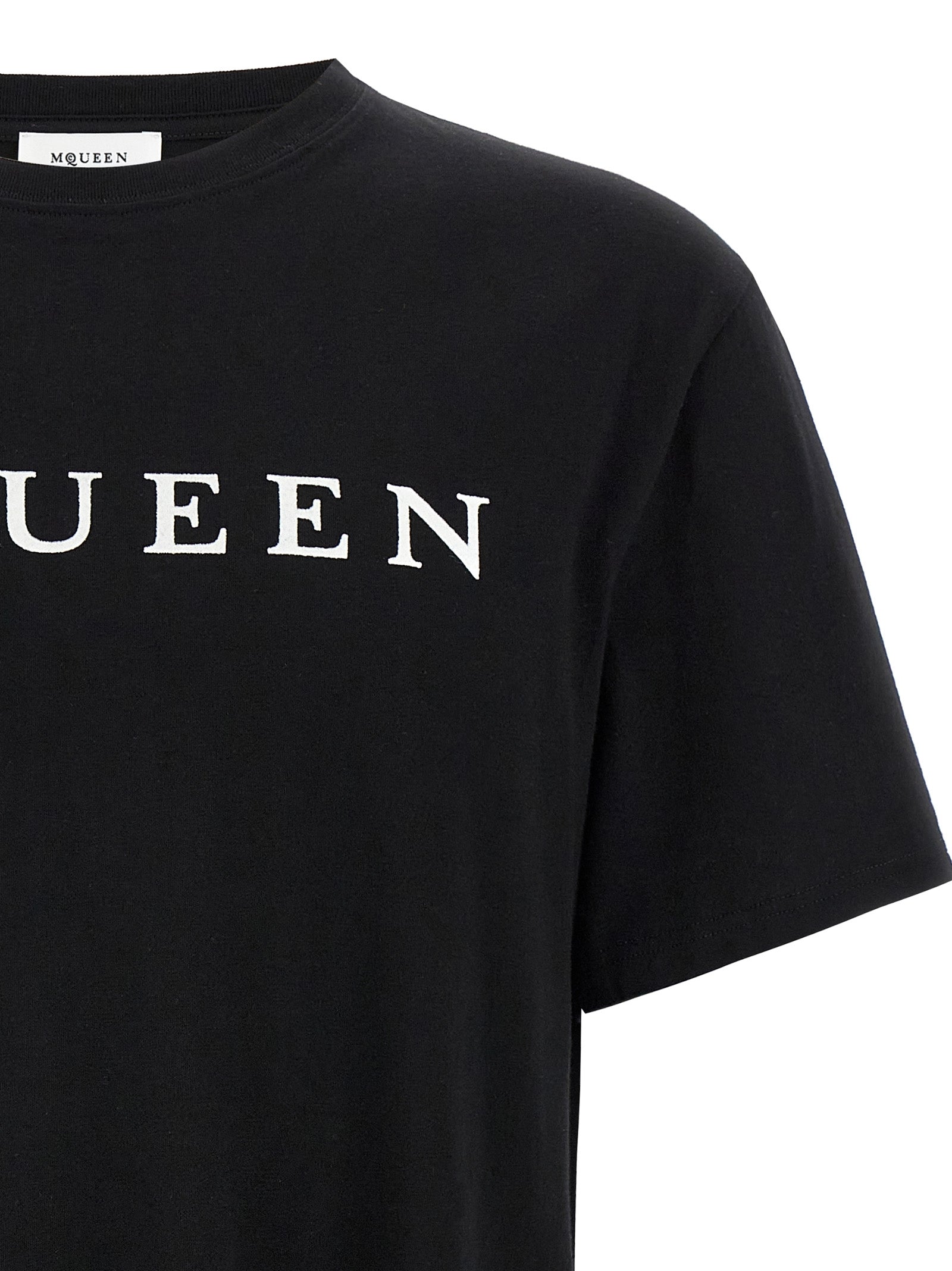 Alexander Mcqueen Men's Flocked Mcqueen T-Shirt