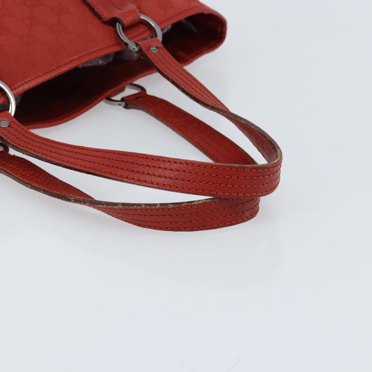 Gucci Vintage Open Tote Gg Canvas And Leather Red Canvas Tote Bag Bag (Pre-Owned)