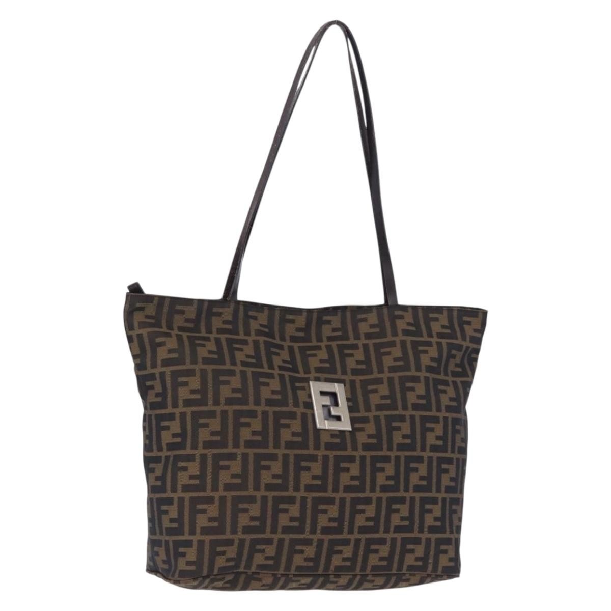 Fendi Zucca Canvas Brown Canvas Tote Bag Bag (Pre-Owned)