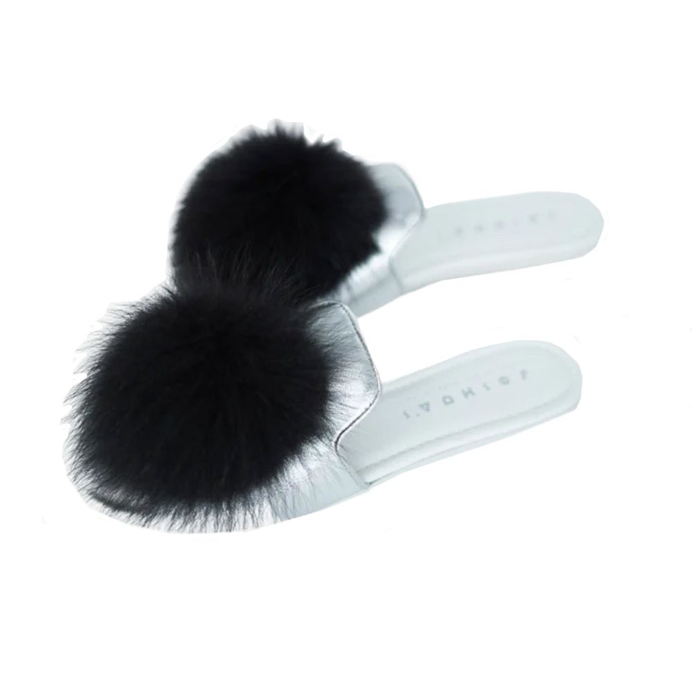 JOSHUA SANDERS Leather And Fur Women's Mules