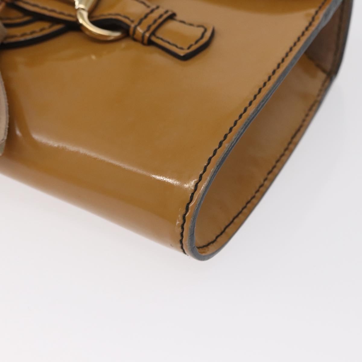 Gucci Emily Chain Flap Patent Beige Patent_Leather Shoulder Bag Bag (Pre-Owned)