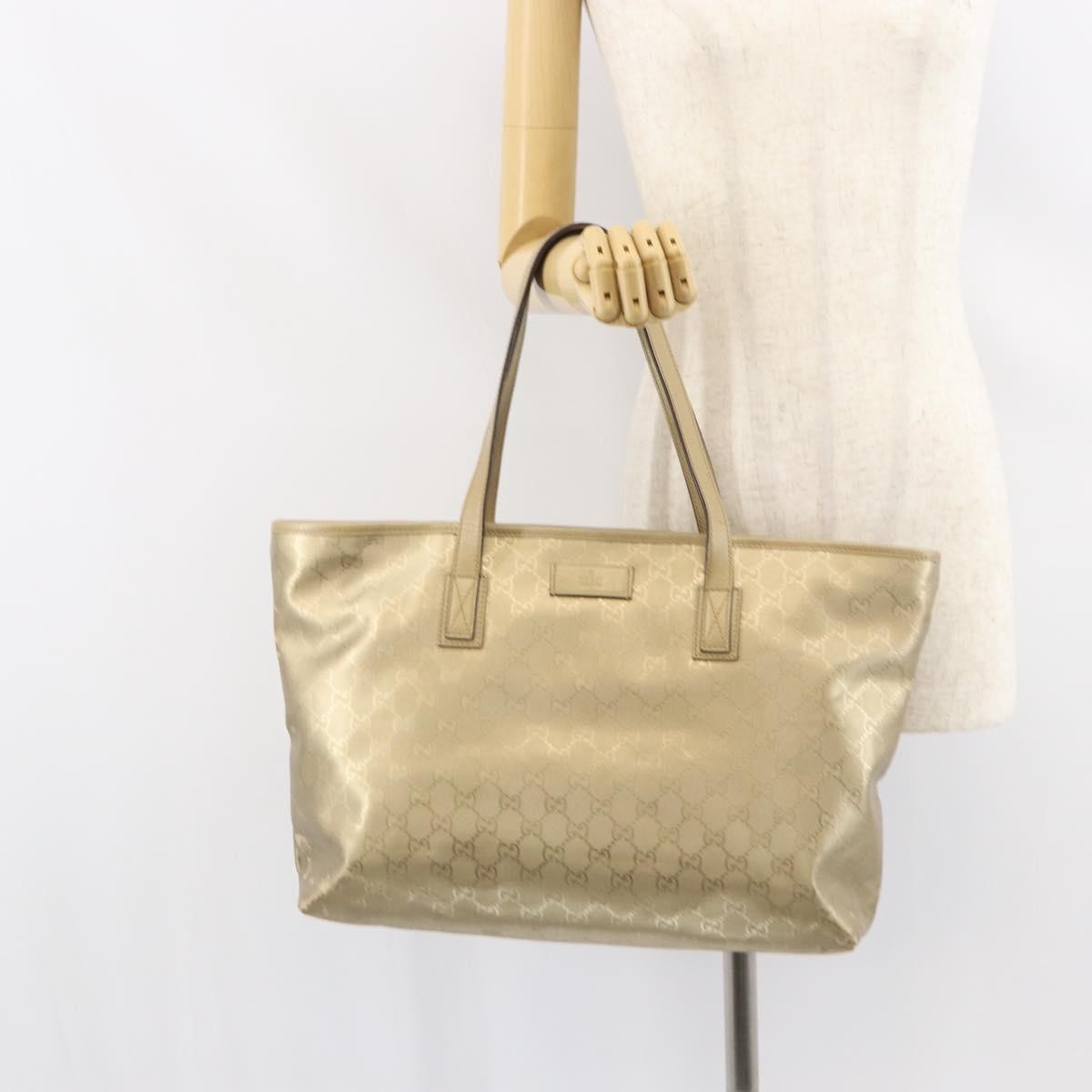 Gucci Plus Gg Imprime Gold Pvc Tote Bag Bag (Pre-Owned)
