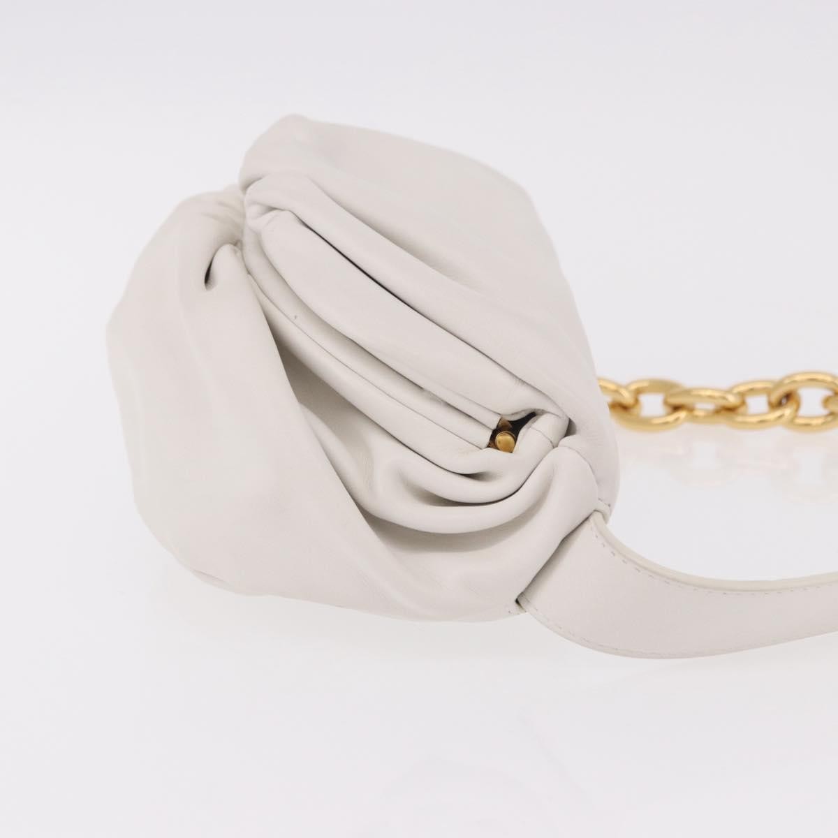 Bottega Veneta The Chain Leather White Leather Shoulder Bag Bag (Pre-Owned)