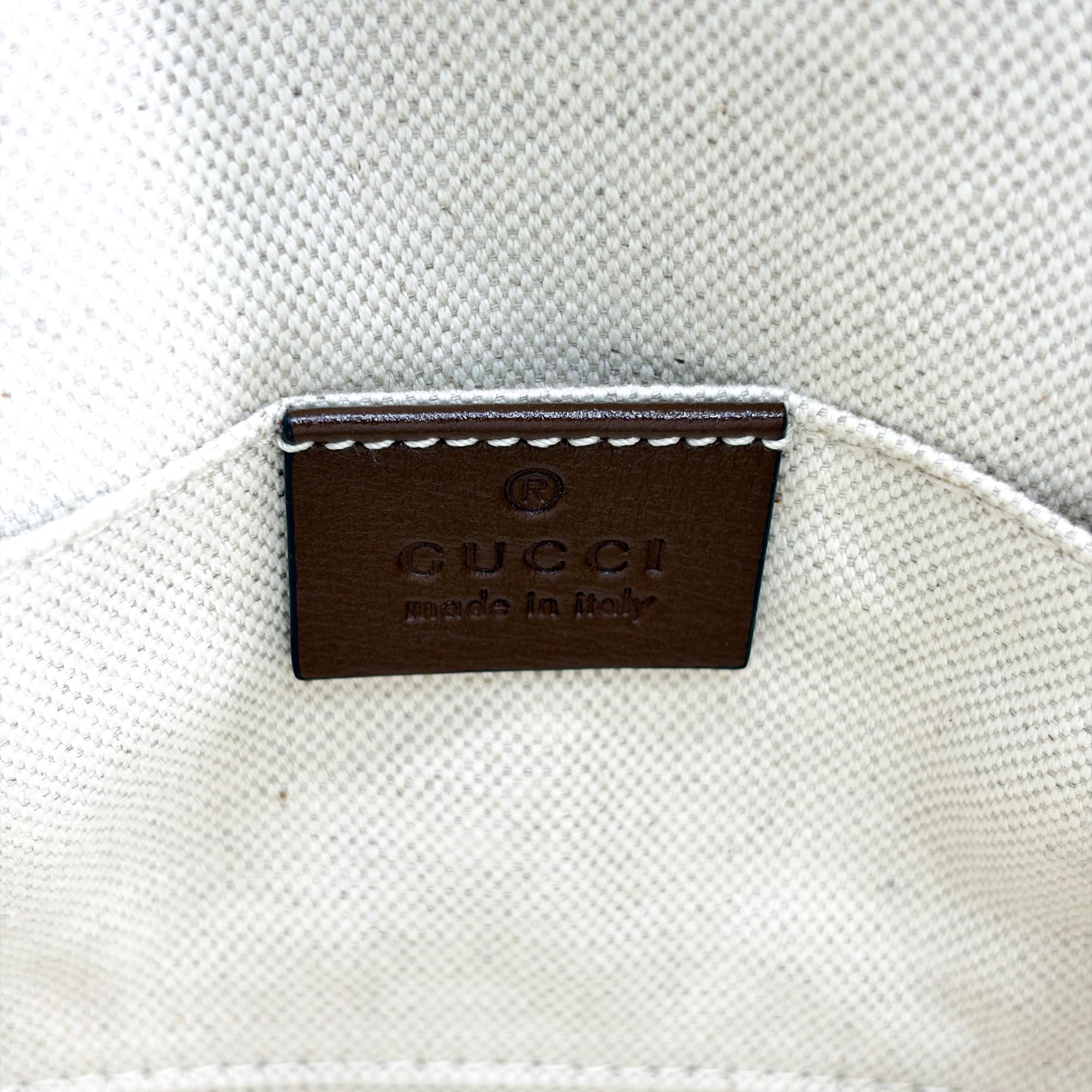 Gucci Horsebit 1955 Top Handle Gg Coated Canvas With Leather Brown Canvas Handbag (Pre-Owned)