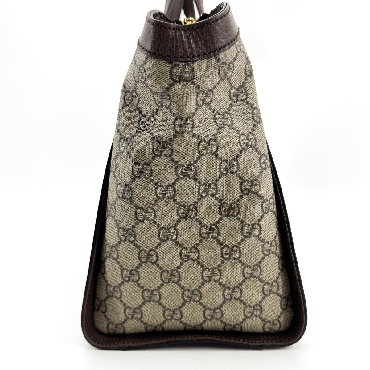 Gucci Ophidia Top Handle Gg Coated Canvas Brown Canvas Tote Bag Bag (Pre-Owned)