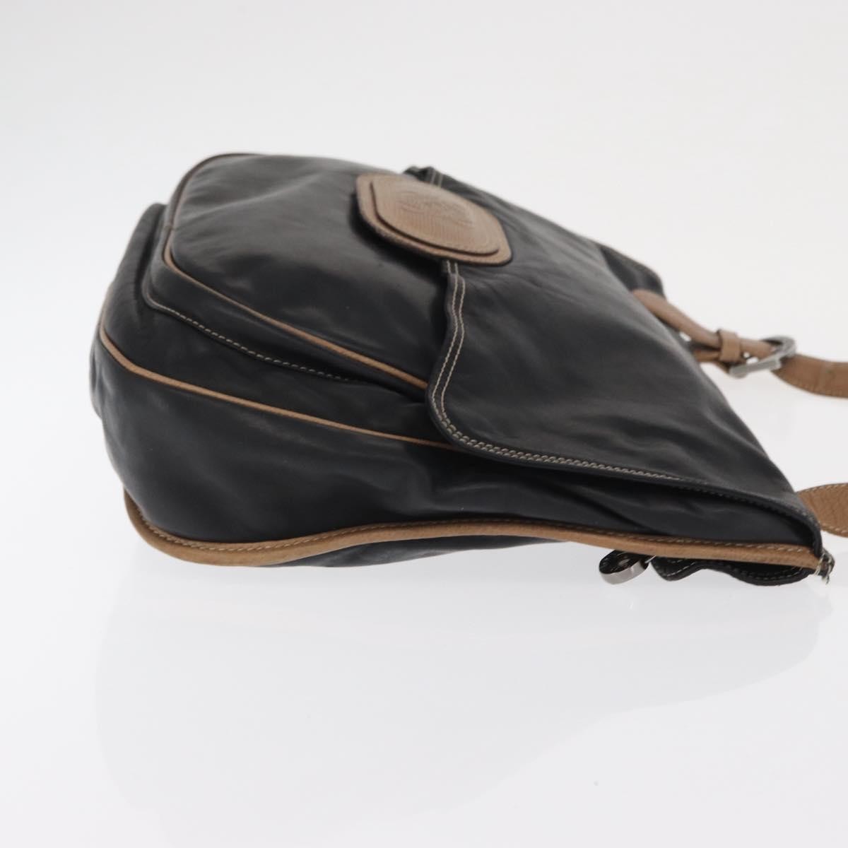 Loewe Anagram Leather Black Leather Shoulder Bag Bag (Pre-Owned)