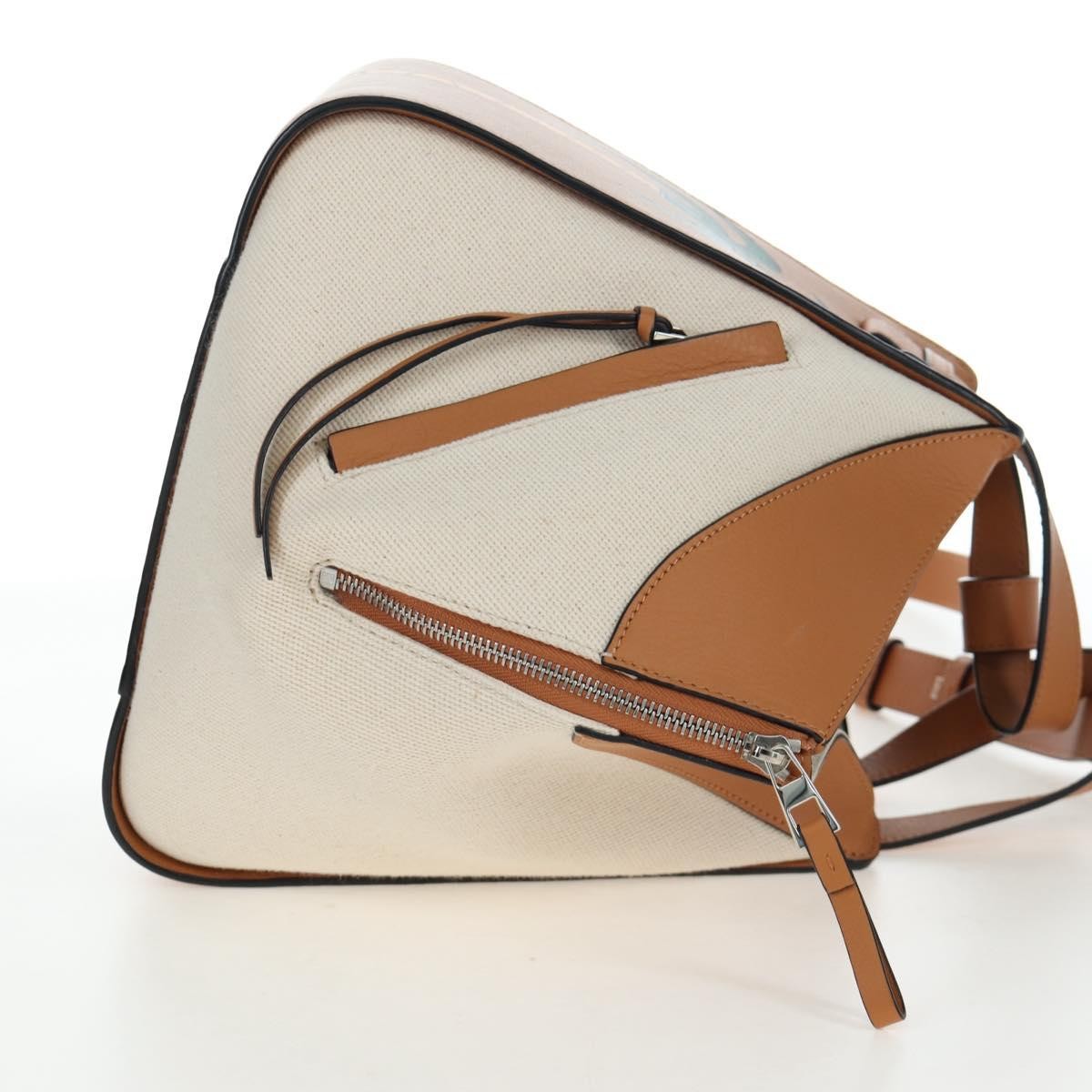 Loewe Ken Price Hammock Printed Leather And Canvas Beige Canvas Handbag (Pre-Owned)