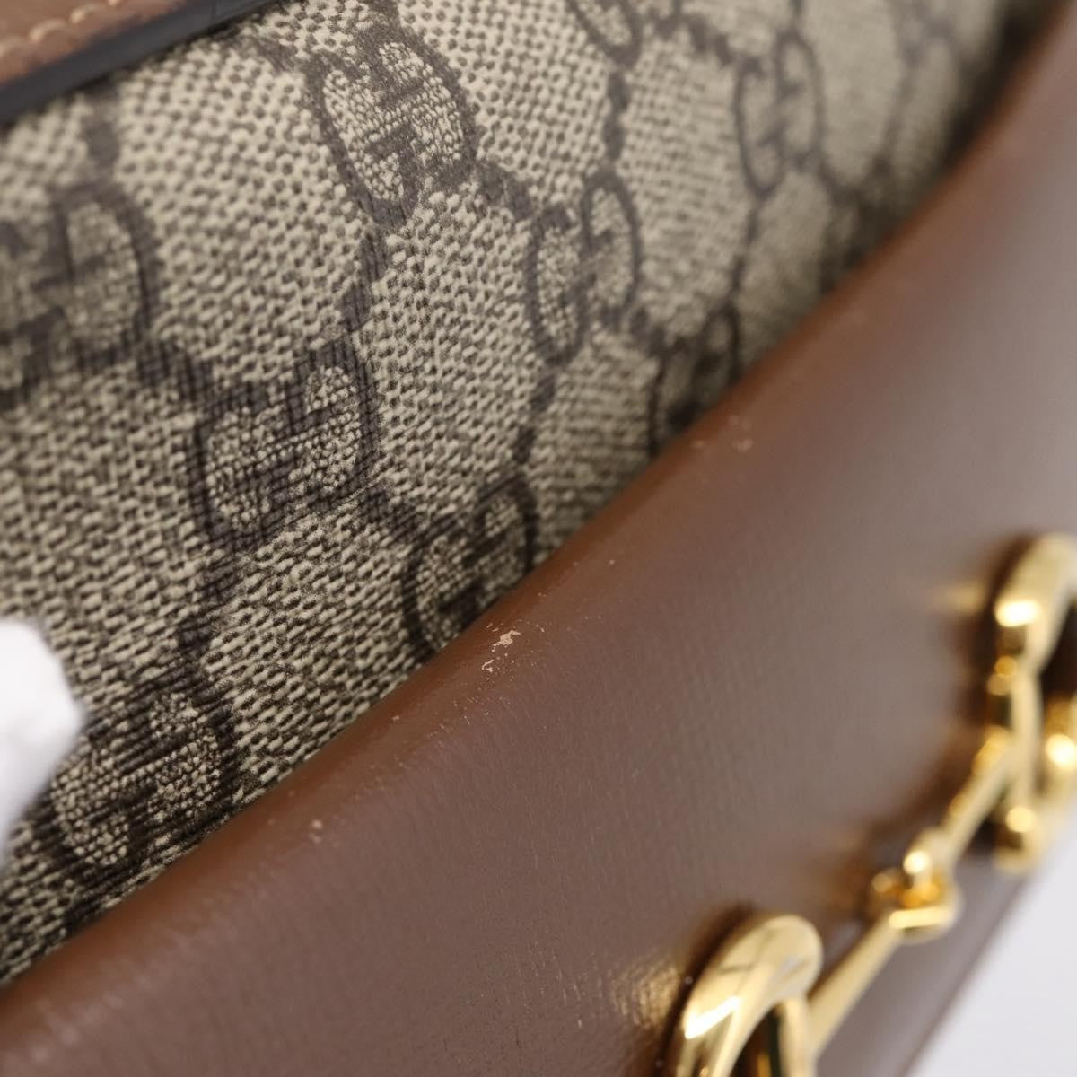 Gucci Horsebit 1955 Flap Pocket Camera Gg Coated Canvas And Leather Beige Canvas Shoulder Bag Bag (Pre-Owned)