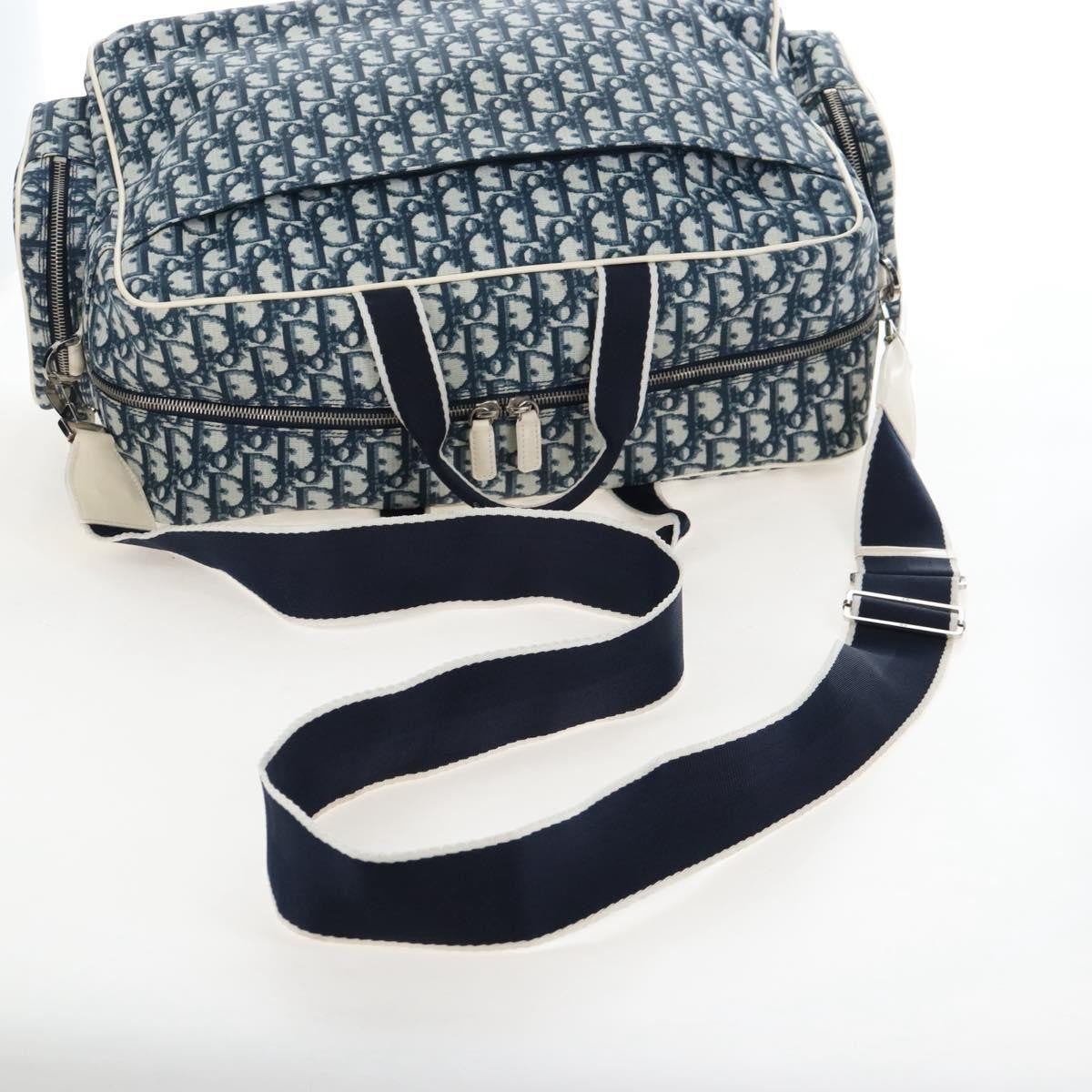 Christian Dior Vintage Girly Boston Diorissimo Canvas Navy Canvas Handbag (Pre-Owned)