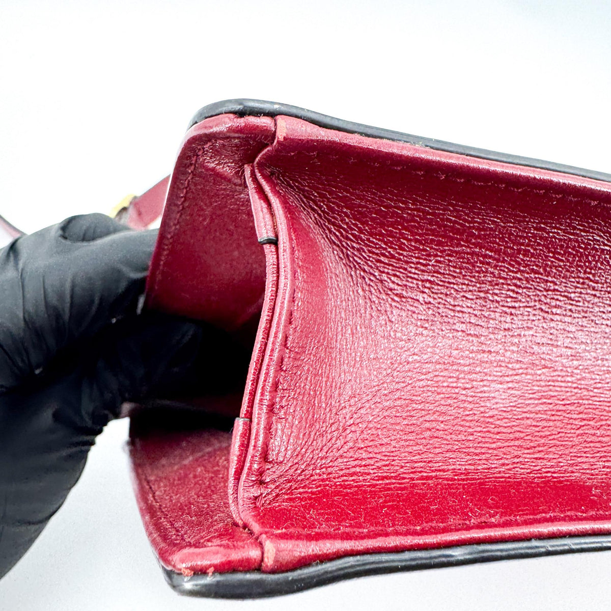 Gucci Gg Ring Leather Red Leather Shoulder Bag Bag (Pre-Owned)