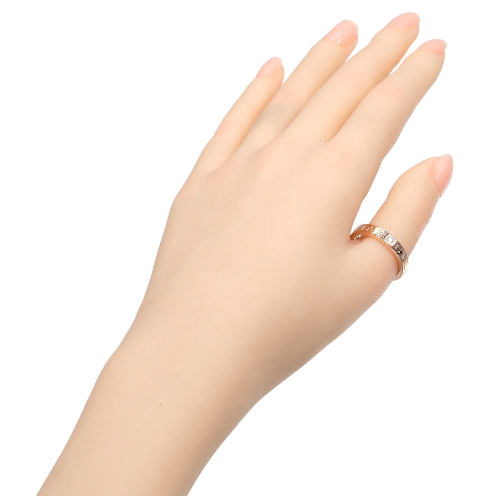 Bvlgari B.Zero1 Essential Logo Band 18K Rose Gold Gold Pink_Gold Ring Jewelry (Pre-Owned)
