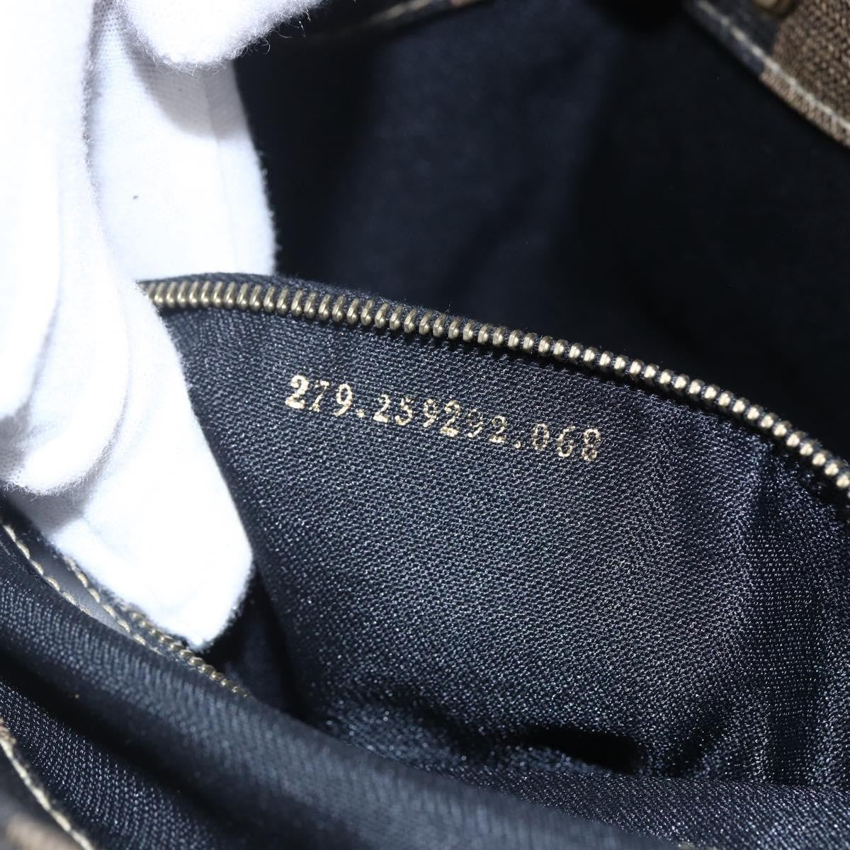 Fendi Vintage Pequin Logo Coated Canvas Brown Canvas Backpack Bag (Pre-Owned)