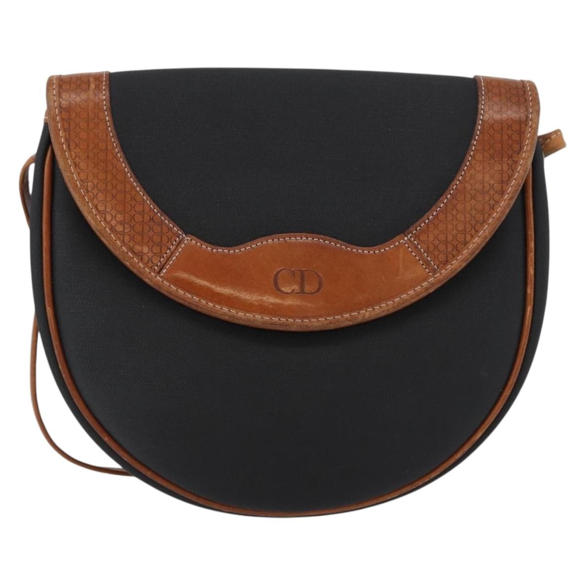 Christian Dior Vintage Canvas Black Canvas Shoulder Bag Bag (Pre-Owned)