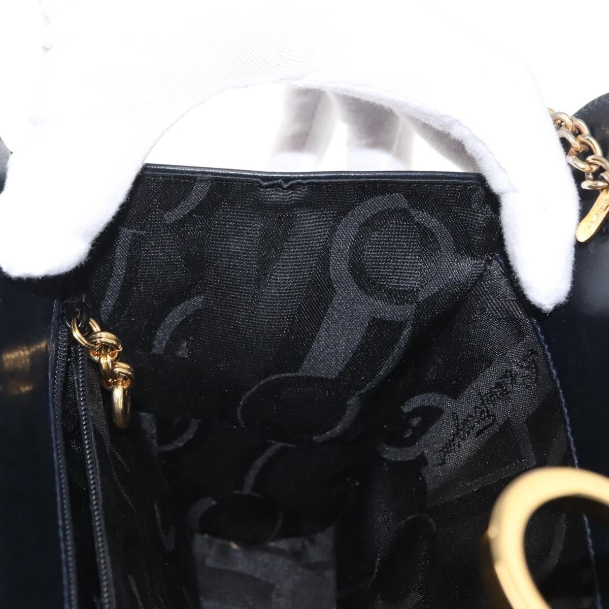 Salvatore Ferragamo Vintage Gancini Chain Leather Navy Leather Shoulder Bag Bag (Pre-Owned)