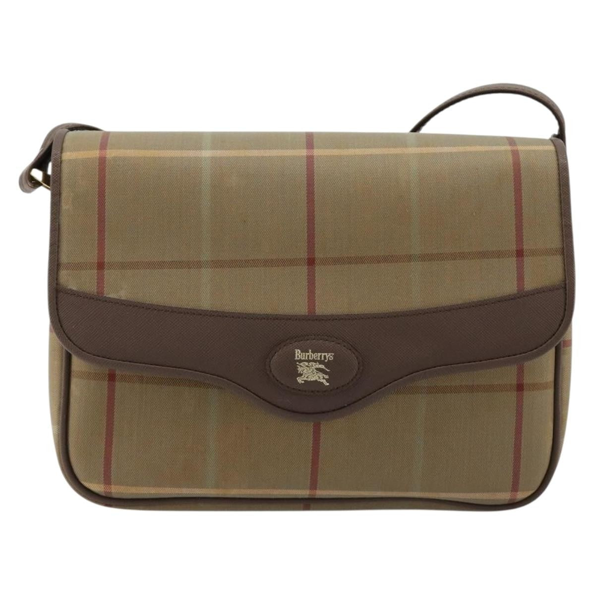 Burberry Nova Check Canvas And Leather Brown Canvas Handbag (Pre-Owned)